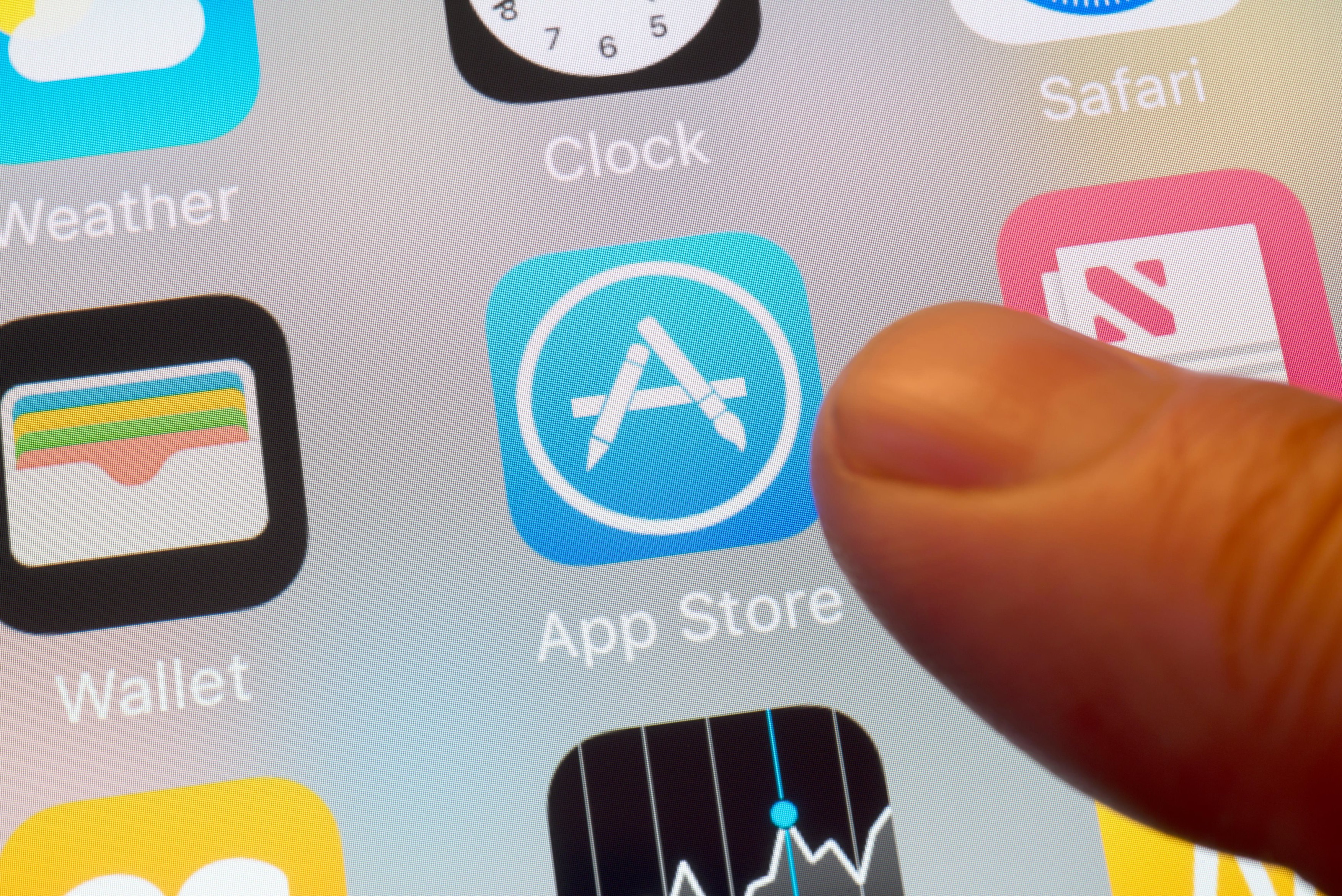 Apple App Store and other apps on cellphone