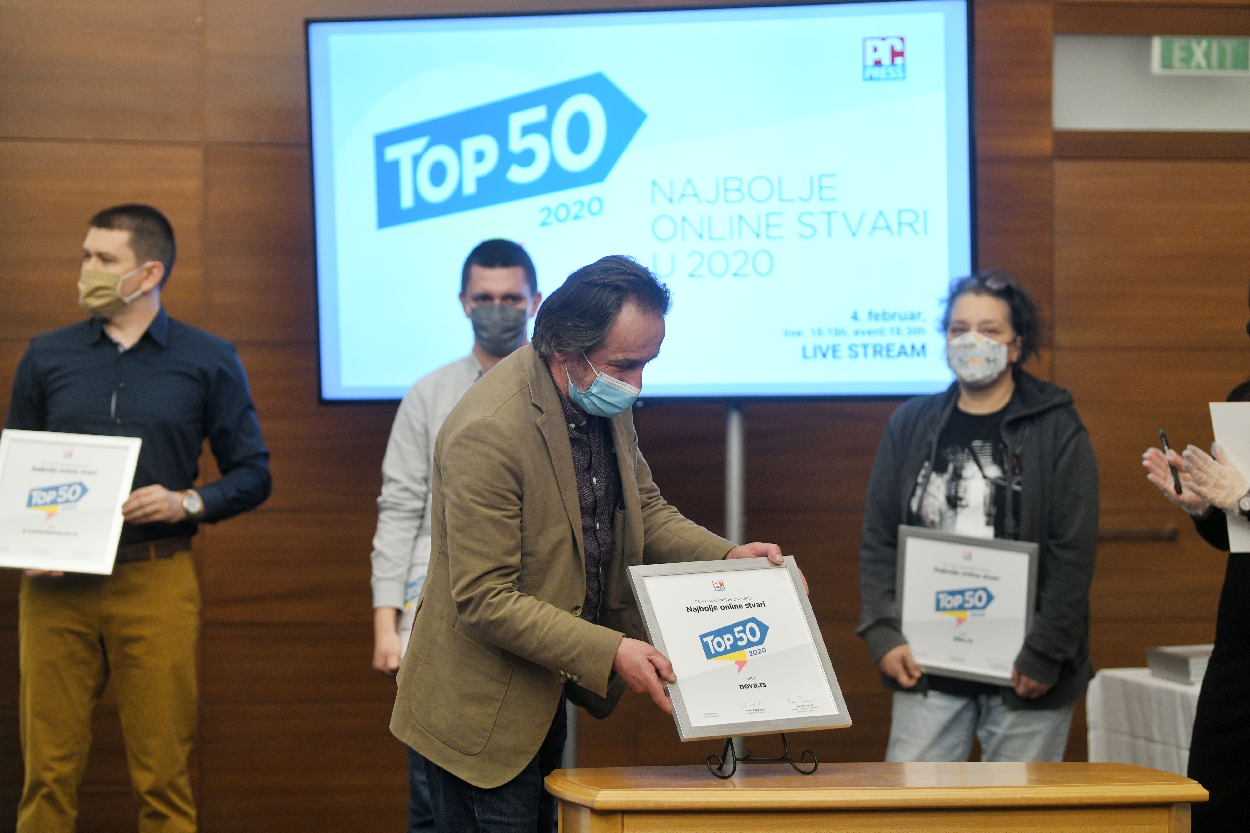 Beograd 04.02.2021. Veselin Simonović, Vesa Simonović, nagrada, portal Nova.rs, Pc press top 50 dodela priznana i nagrada Foto: Filip Krainčanić/Nova.rs