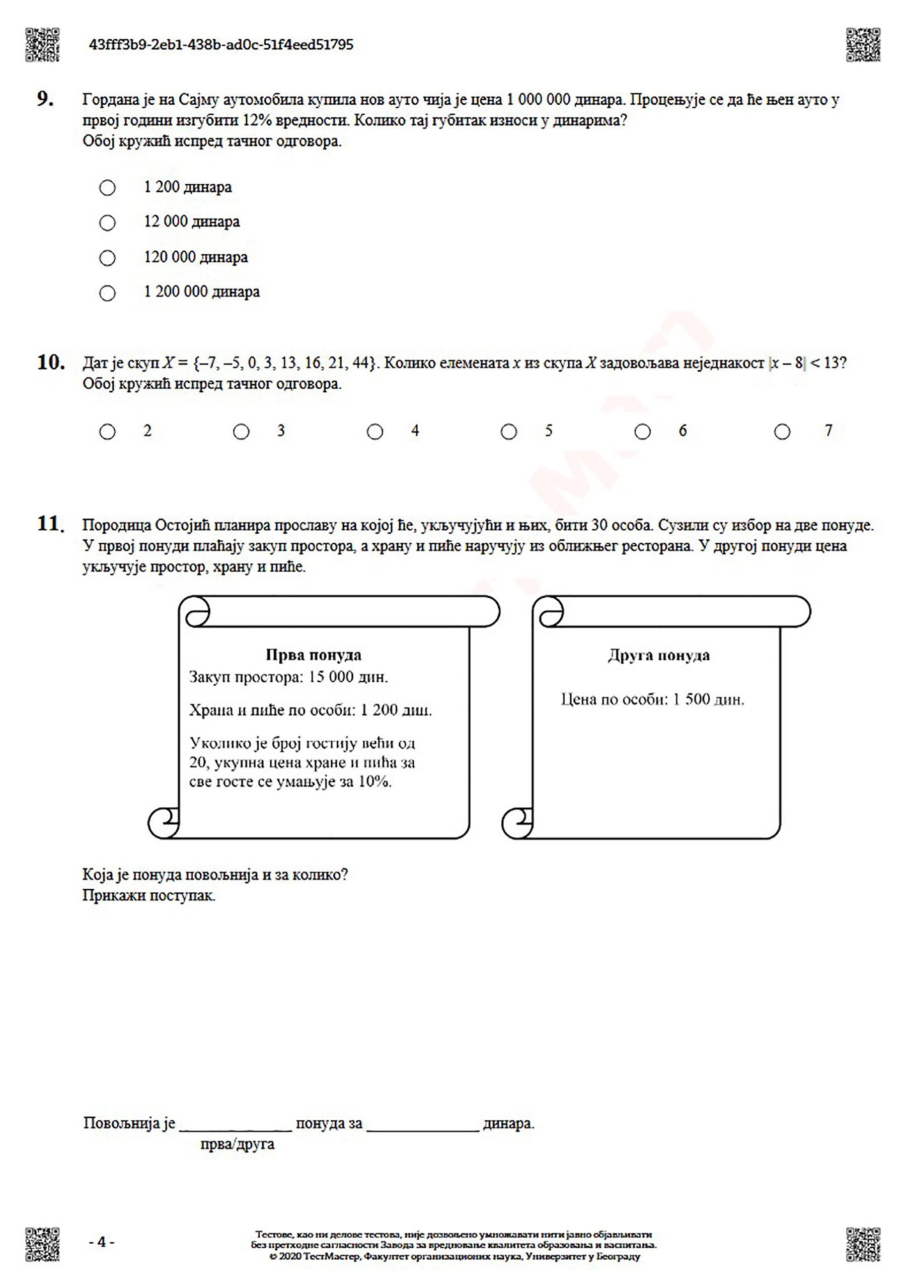 matematika Pitanja strana 4