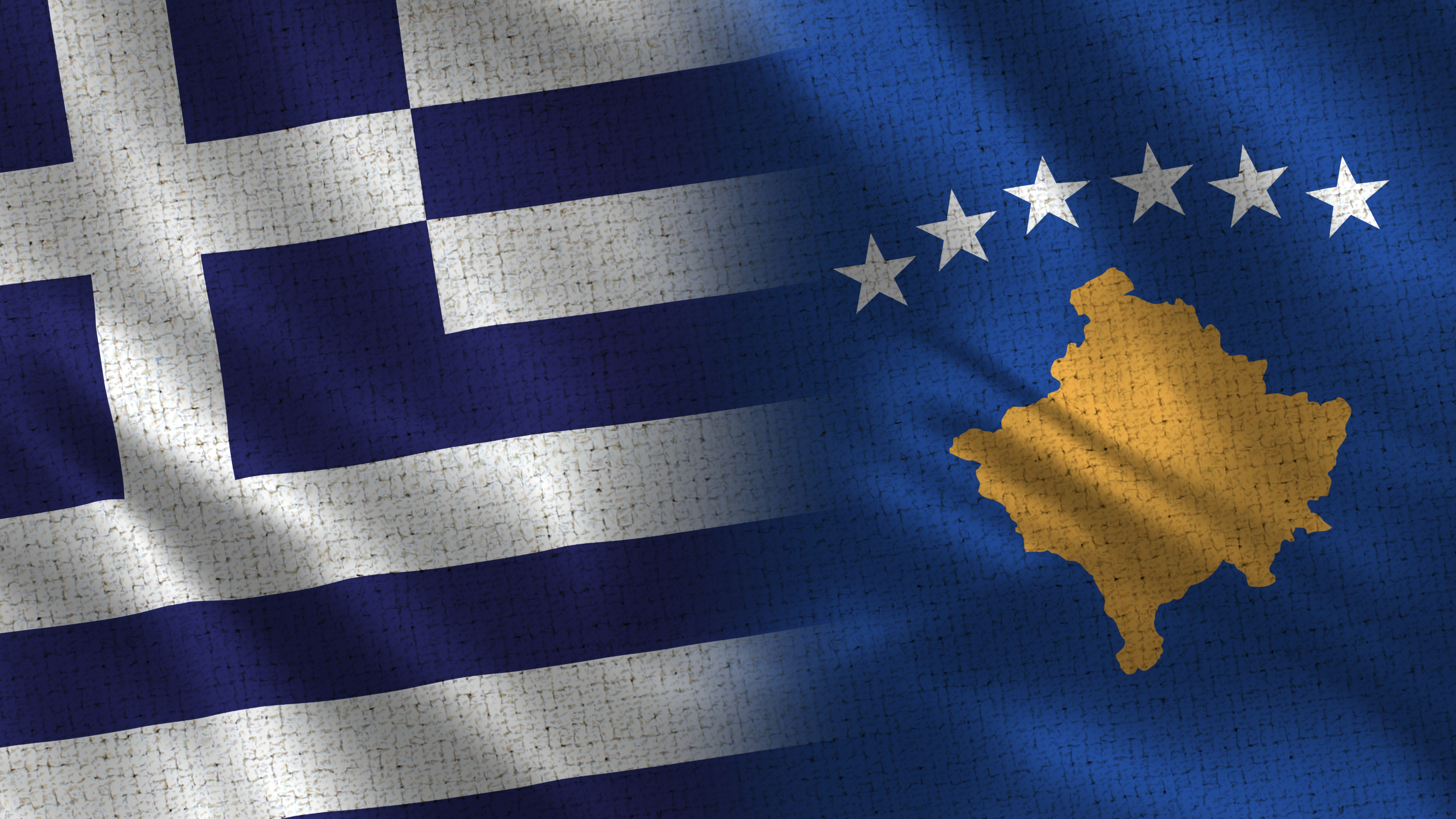 Greece,And,Kosovo,-,3d,Illustration,Two,Flag,Together,-