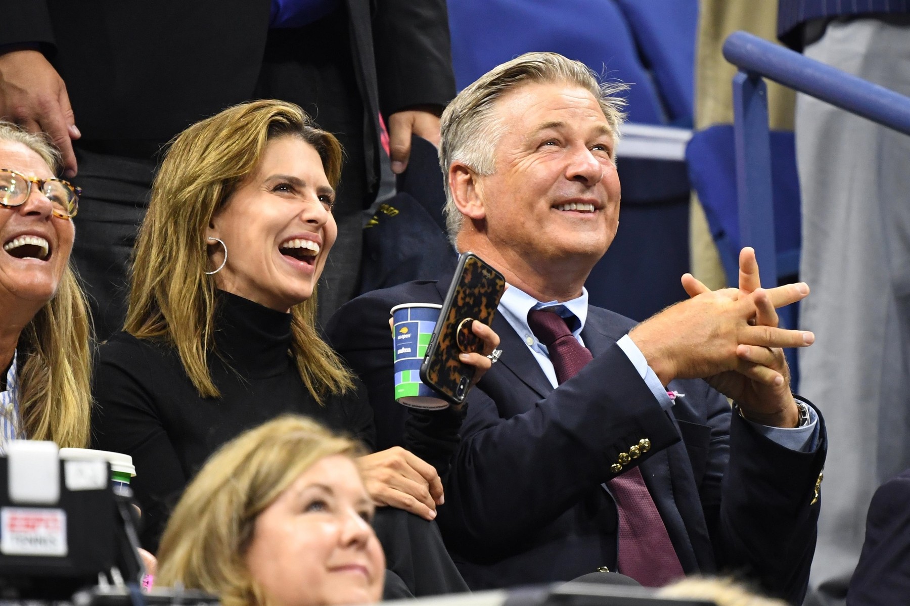 Alec Baldwin watches Nadal vs Cilic at the 2019 US Open