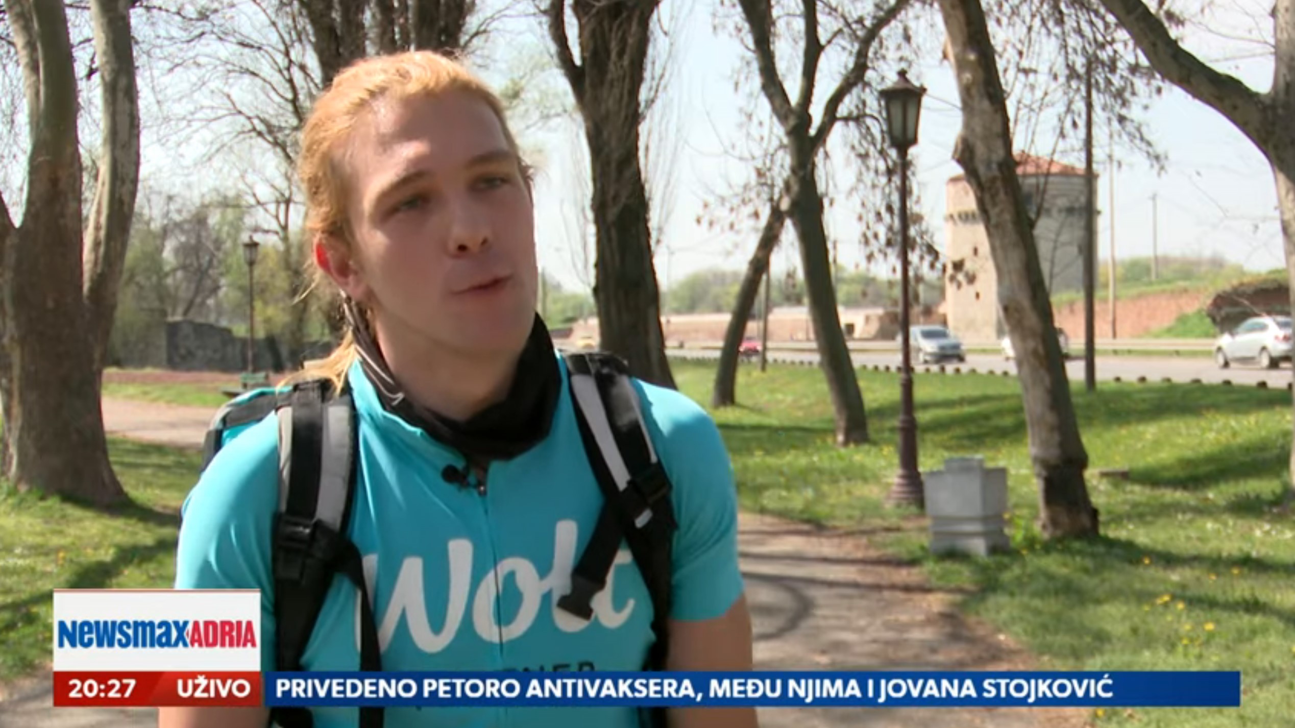 Aleksa Veličković, Dostavljači hrane, prilog, emisija Pregled dana Foto: Newsmax Adria