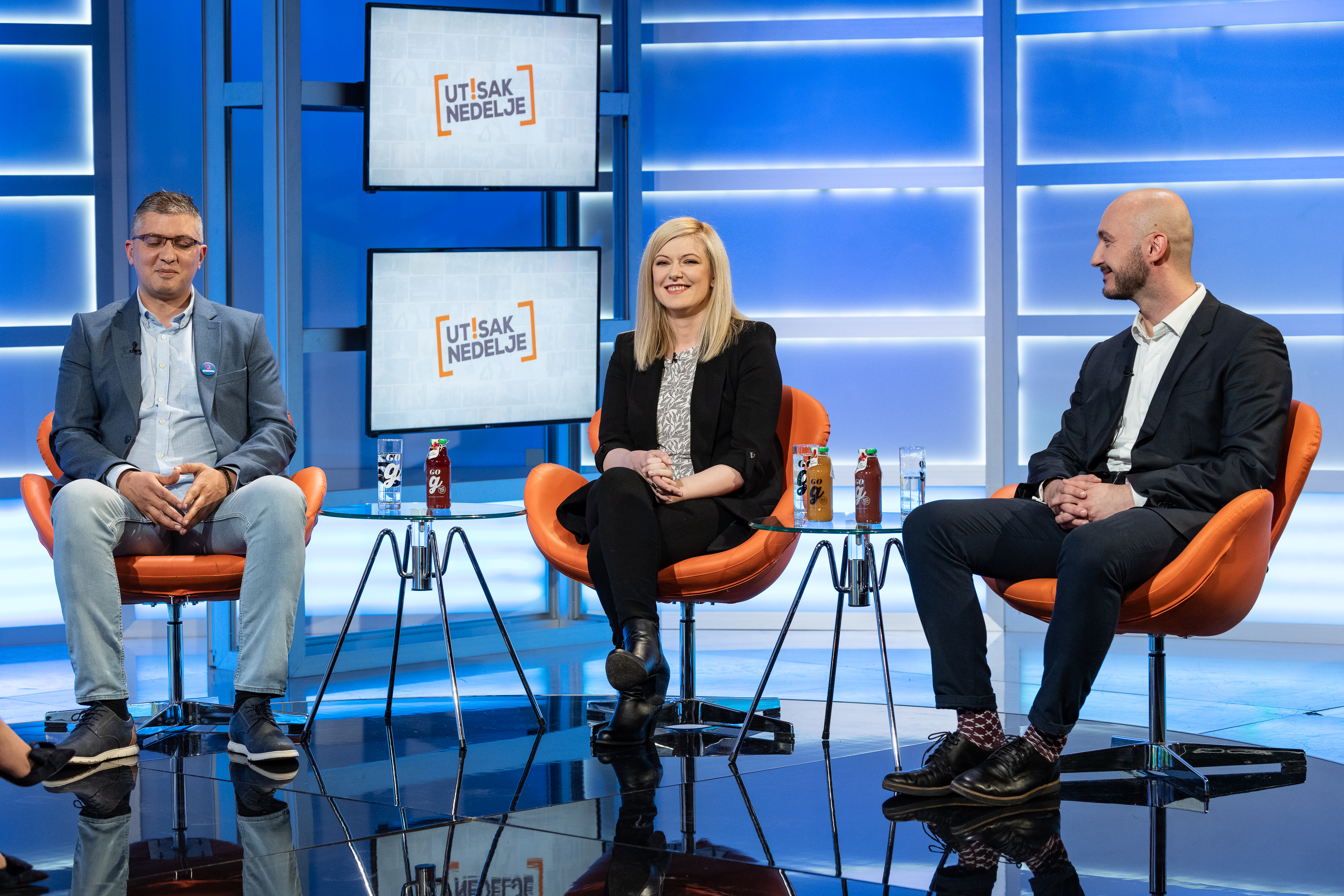 Beograd 18.04.2021. Milan Dumanović, Bojana Jovanović i Bojan Elek, emisija Utisak nedelje Foto: Ivan Dinić/Nova S