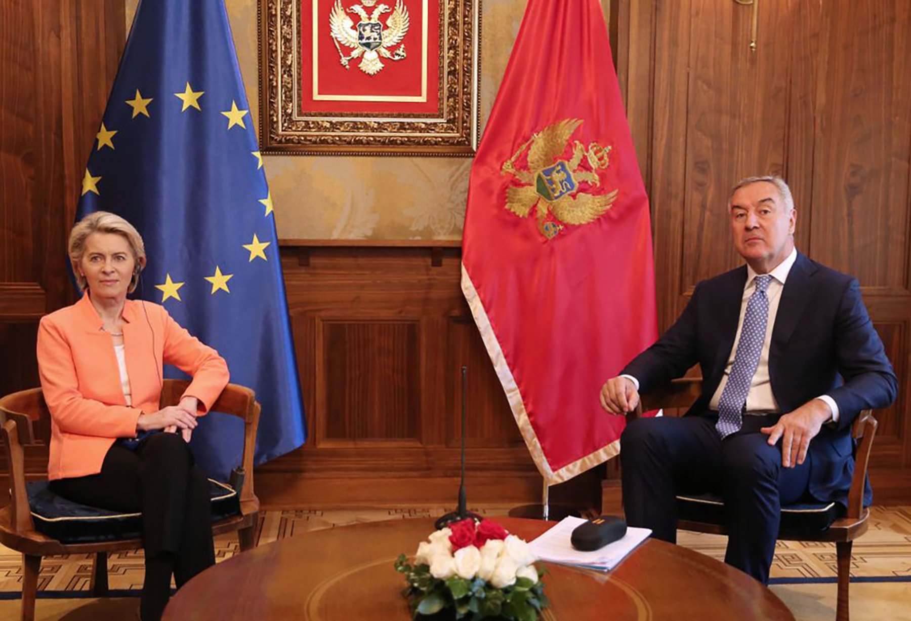 Ursula fon der Lajen i Milo Đukanović Foto: Mediabiro