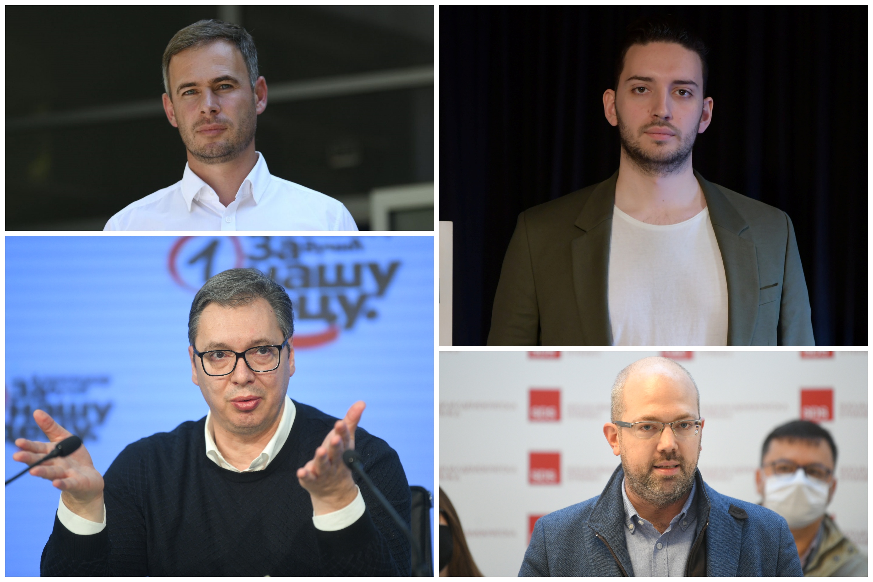 Miroslav Aleksić, Aleksandar Vučić, Pavle Grbović, Konstantin Samofalov, kombo Foto: Nemanja Jovanović/Zoran Lončarević/Filip Krainčanić/Nova.rs