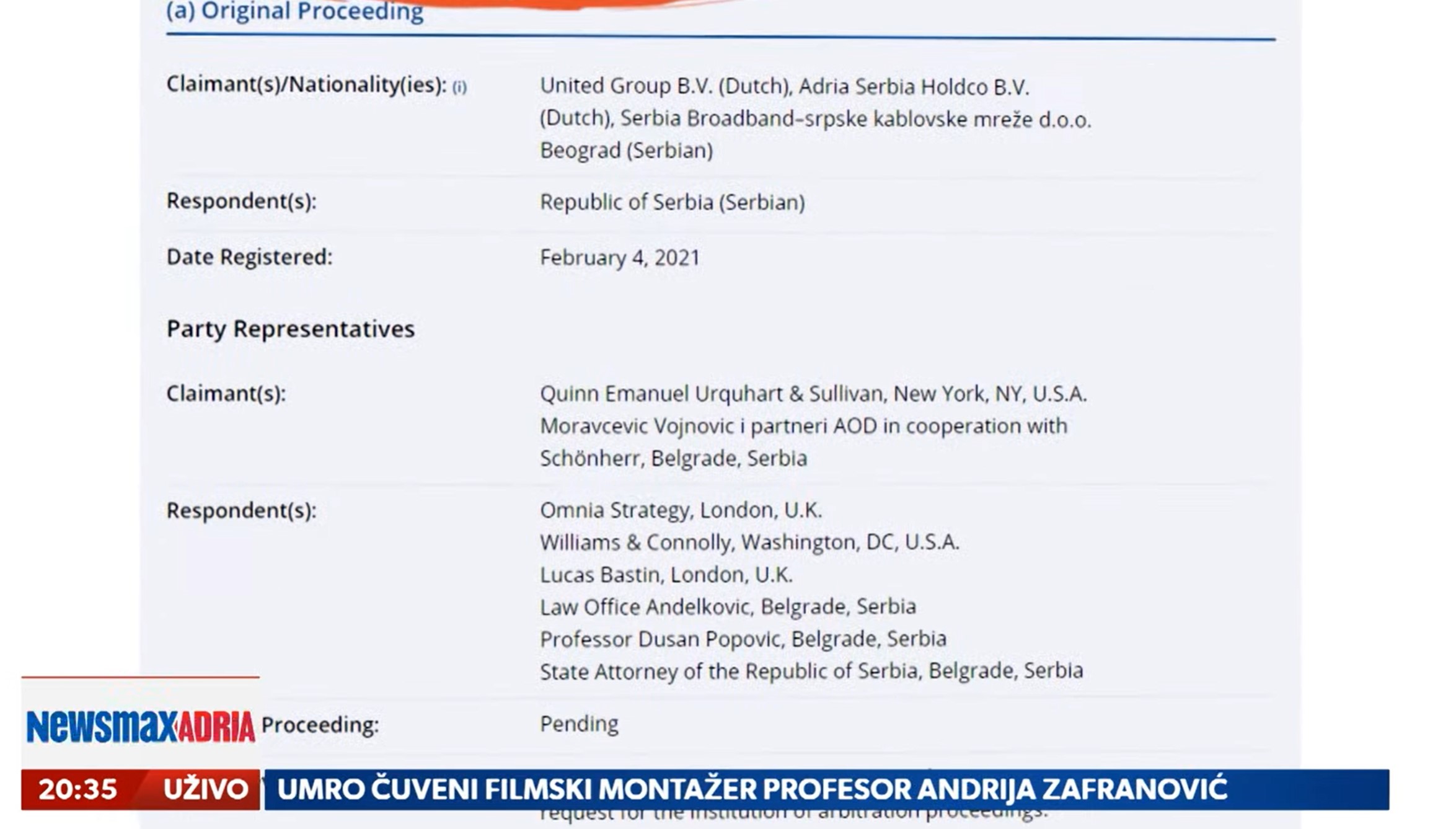 4. ČERI BLER I ARBITRAŽA

    Ko sve savetuje srpsku vladu i po kojoj ceni