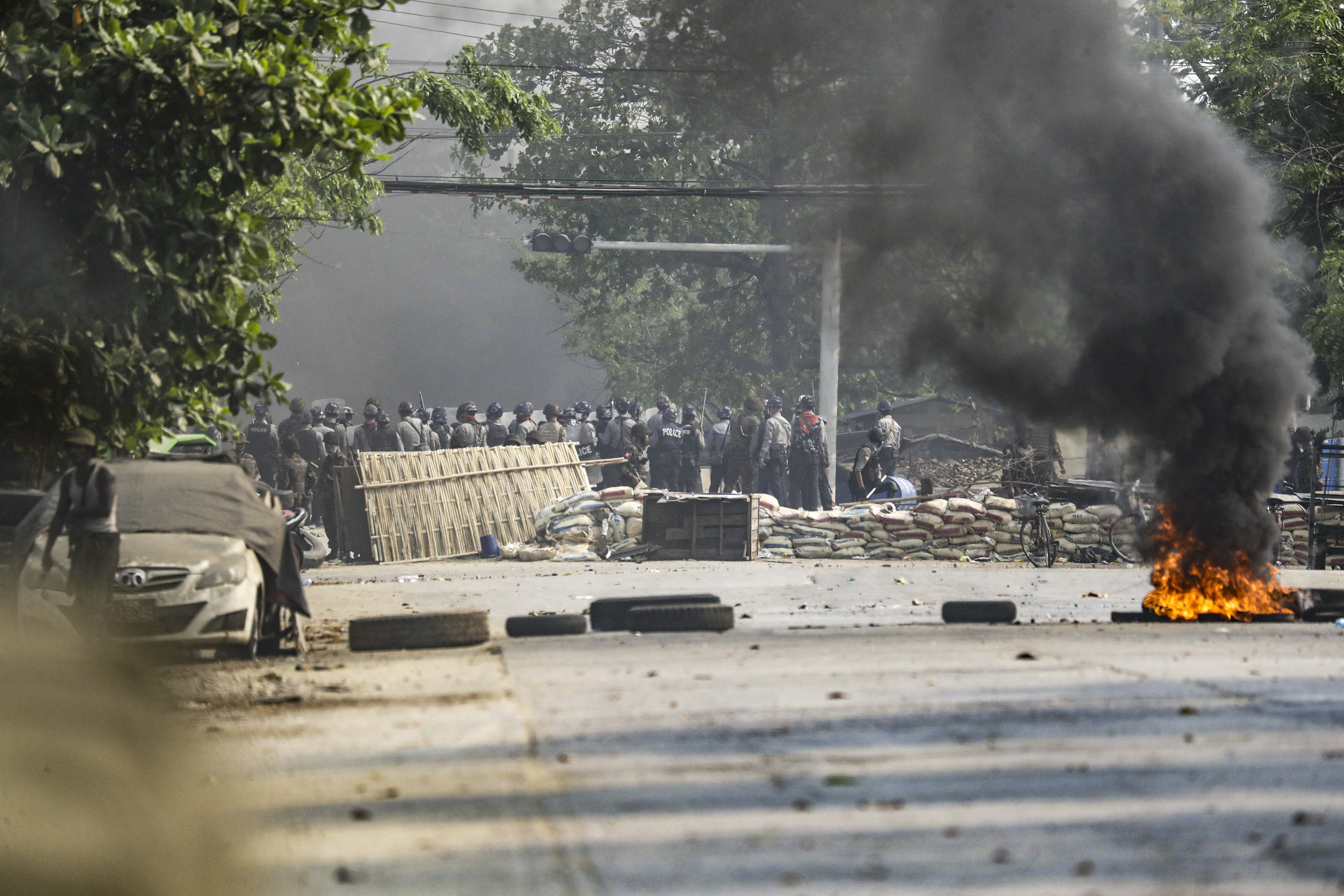Protest against military coup in Yangon