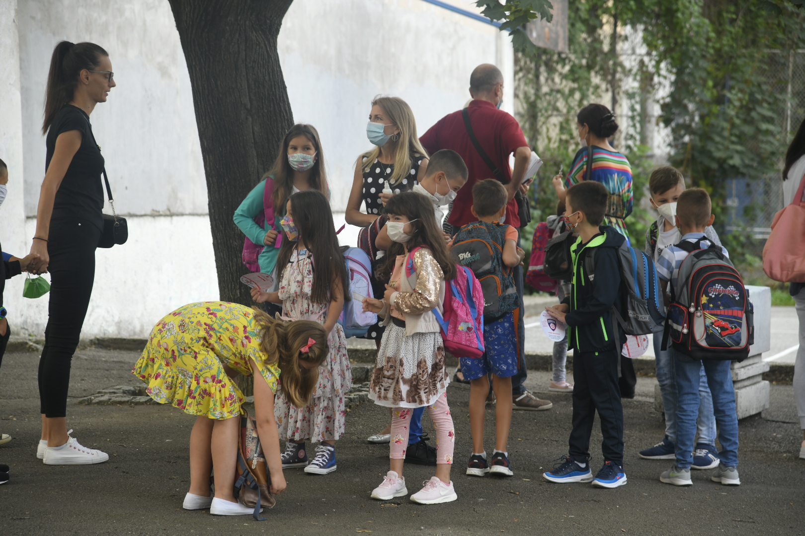 škola, đaci, dvorište, pvi dan škole, osnovci, OŠ Josip Pančić