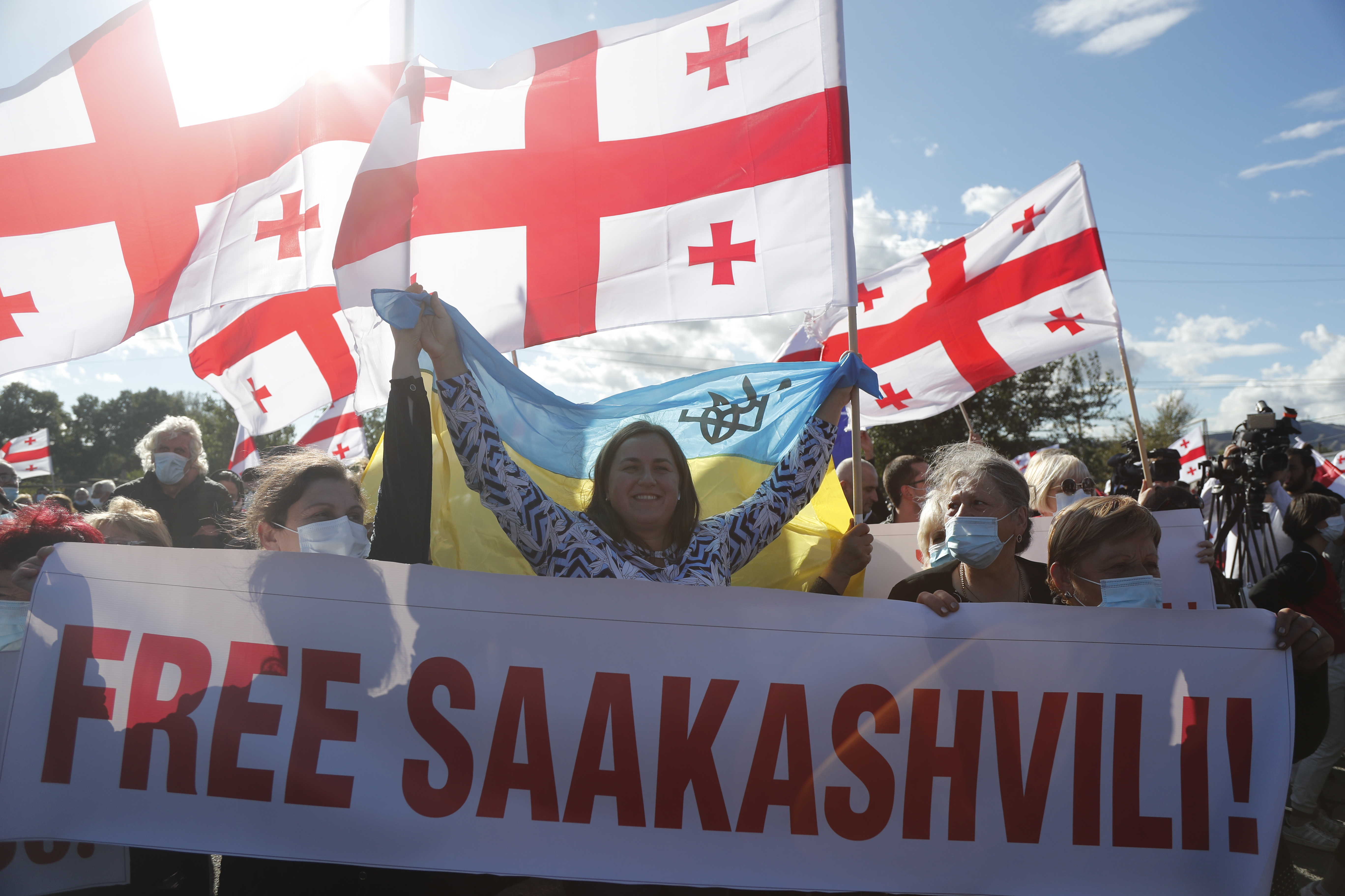 Gruzija protest, Former Georgian President Mikheil Saakashvili was detained in Georgia