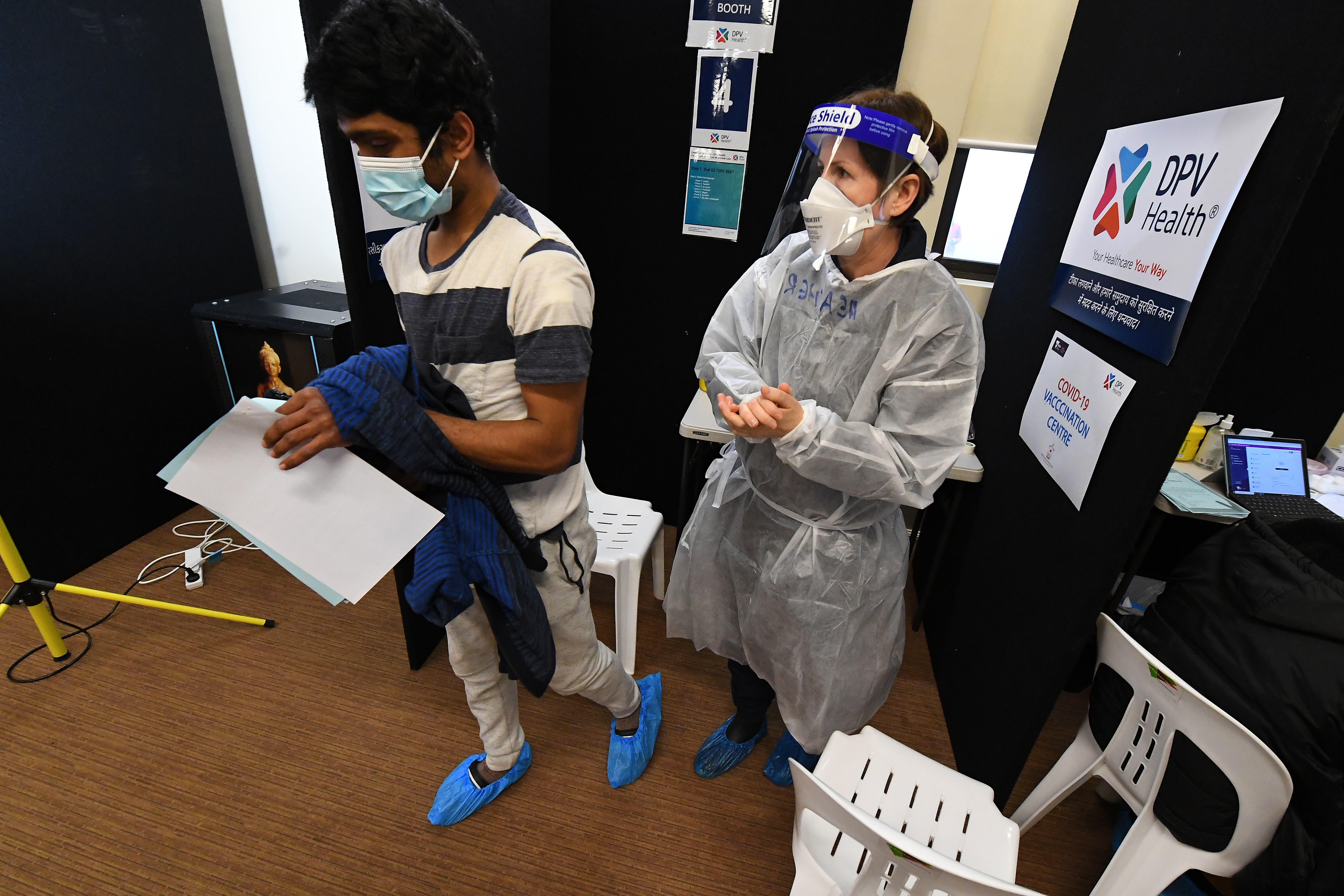 Pop-up vaccination clinic in Mill Park, Melbourne