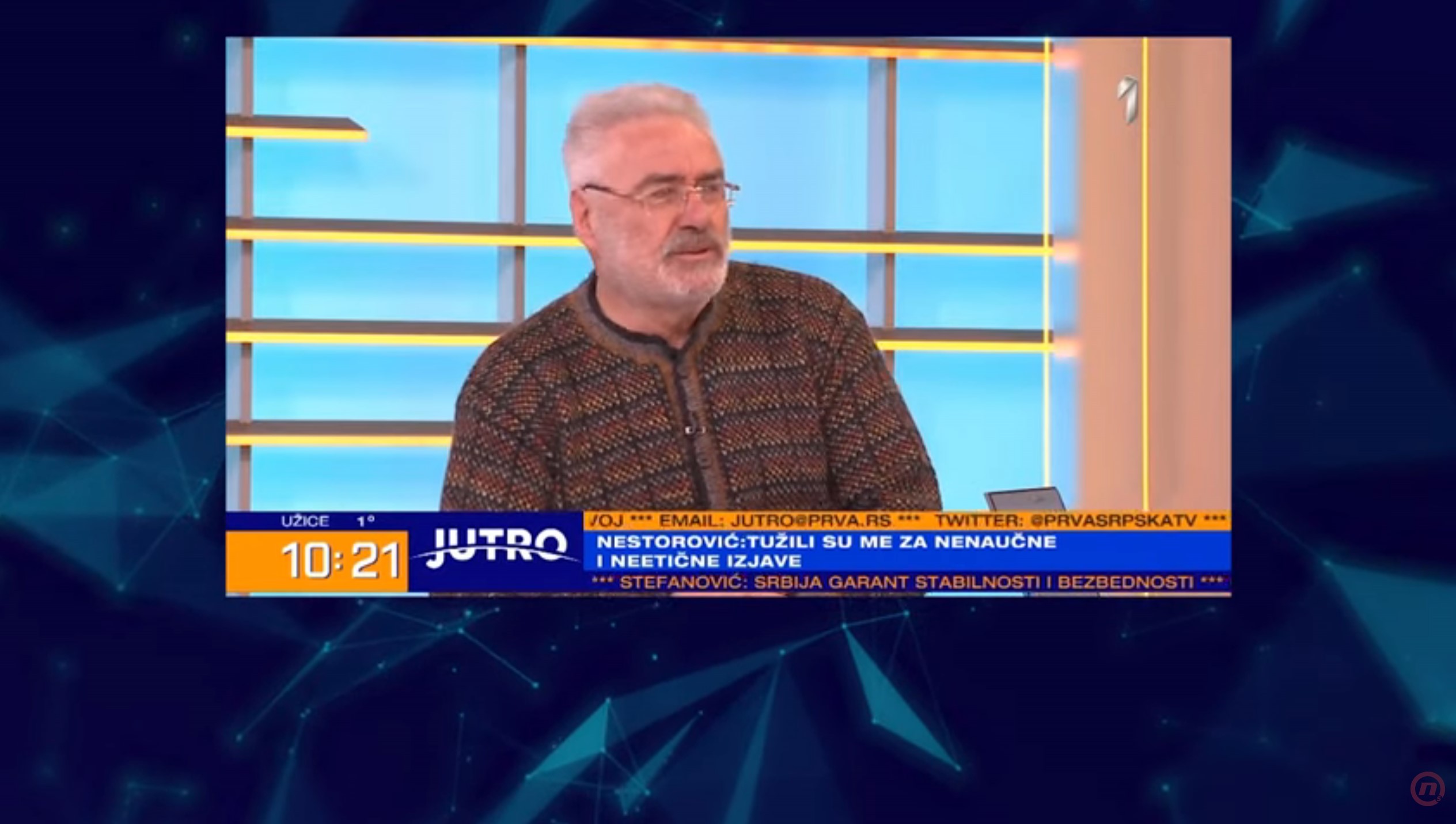 dr Branimir Nestorović. Tužba radi tužbe, prilog, emisija Među nama, Medju nama Foto: NOVA S