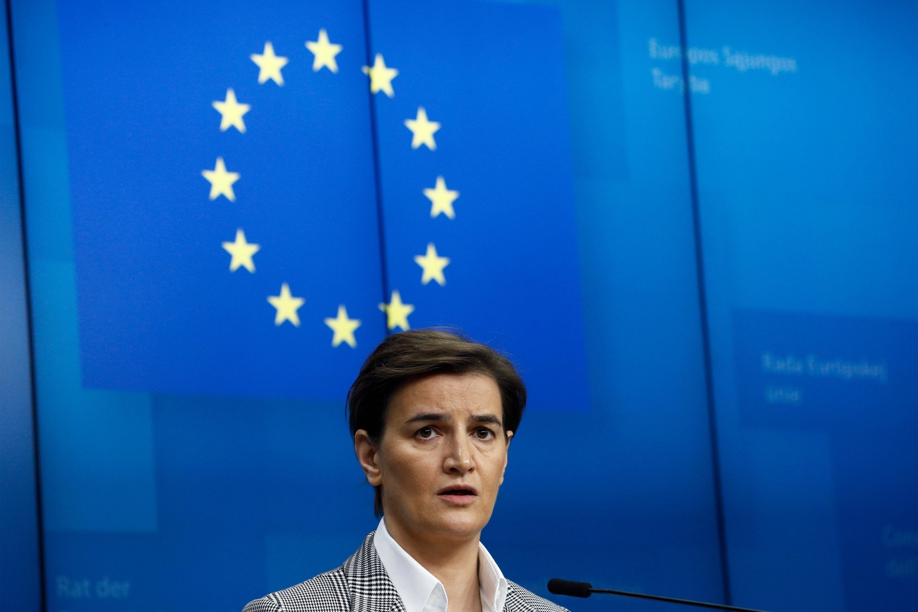 Brussels, Belgium. 18th Dec. 2018. Serbian Prime Minister Ana Brnabic gives a press conference at the results of EU-Serbia Association Council meeting. Alexandros Michailidis/Alamy Live News