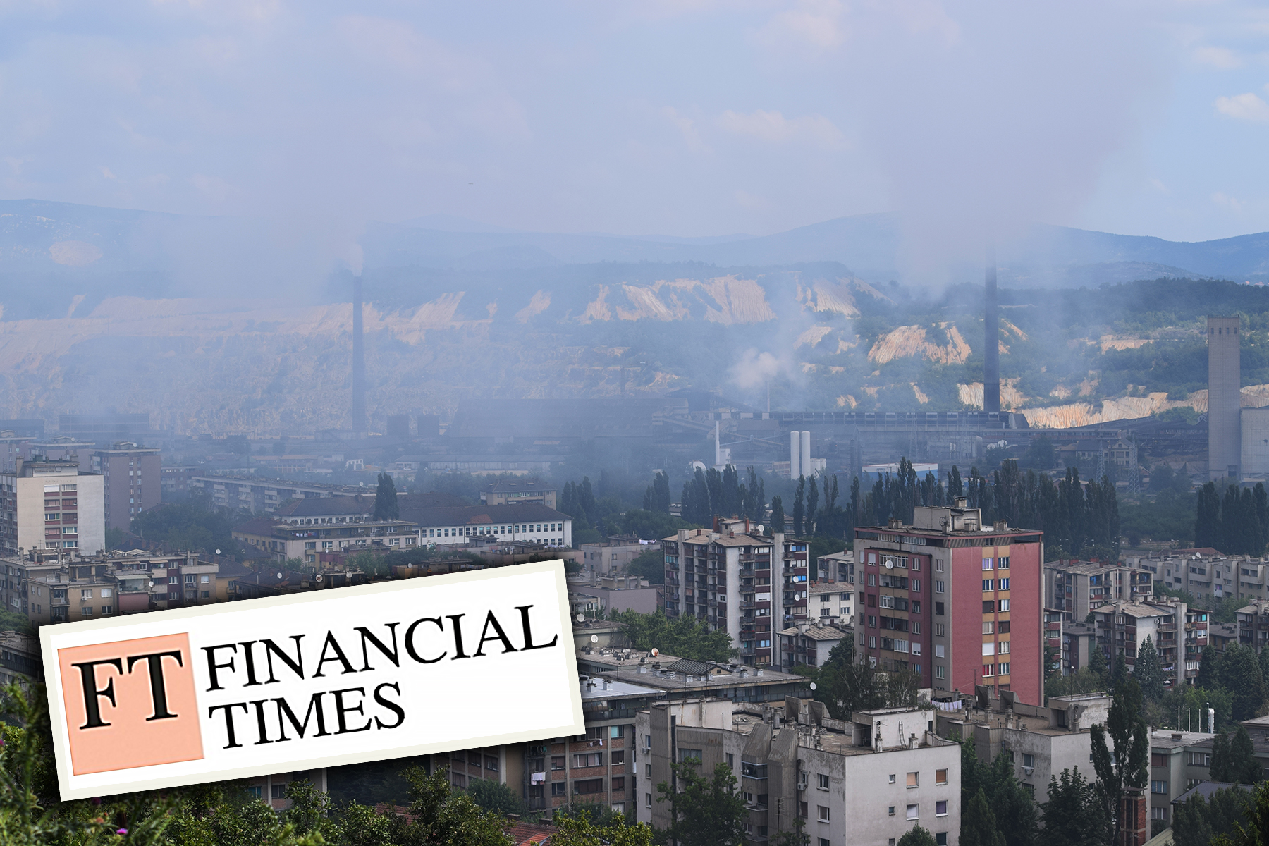 City of Bor, eastern Serbia, covered in thick cloud of smoke