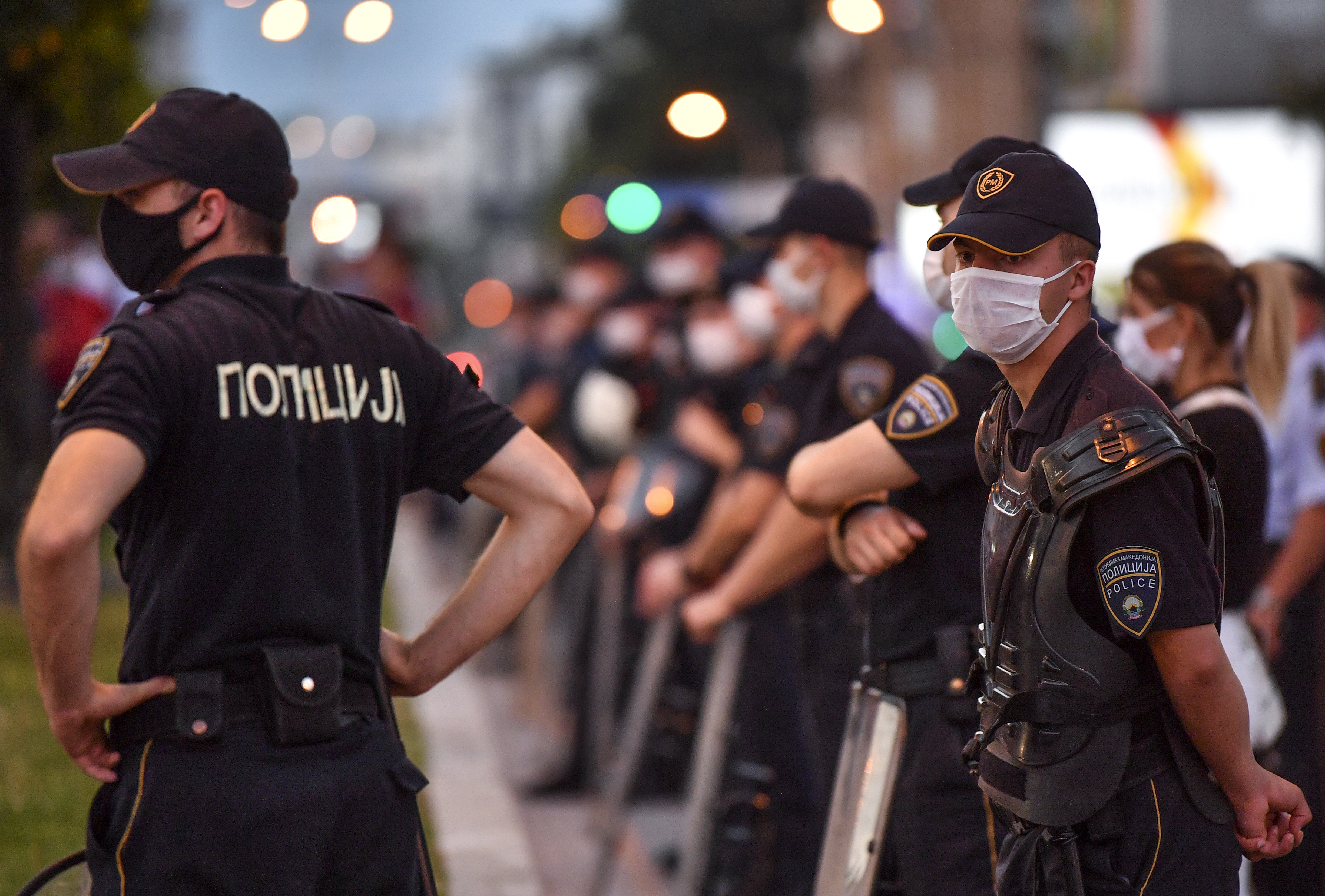 'Aliance for Albanians' attend a 'March for Democracy' in Skopje