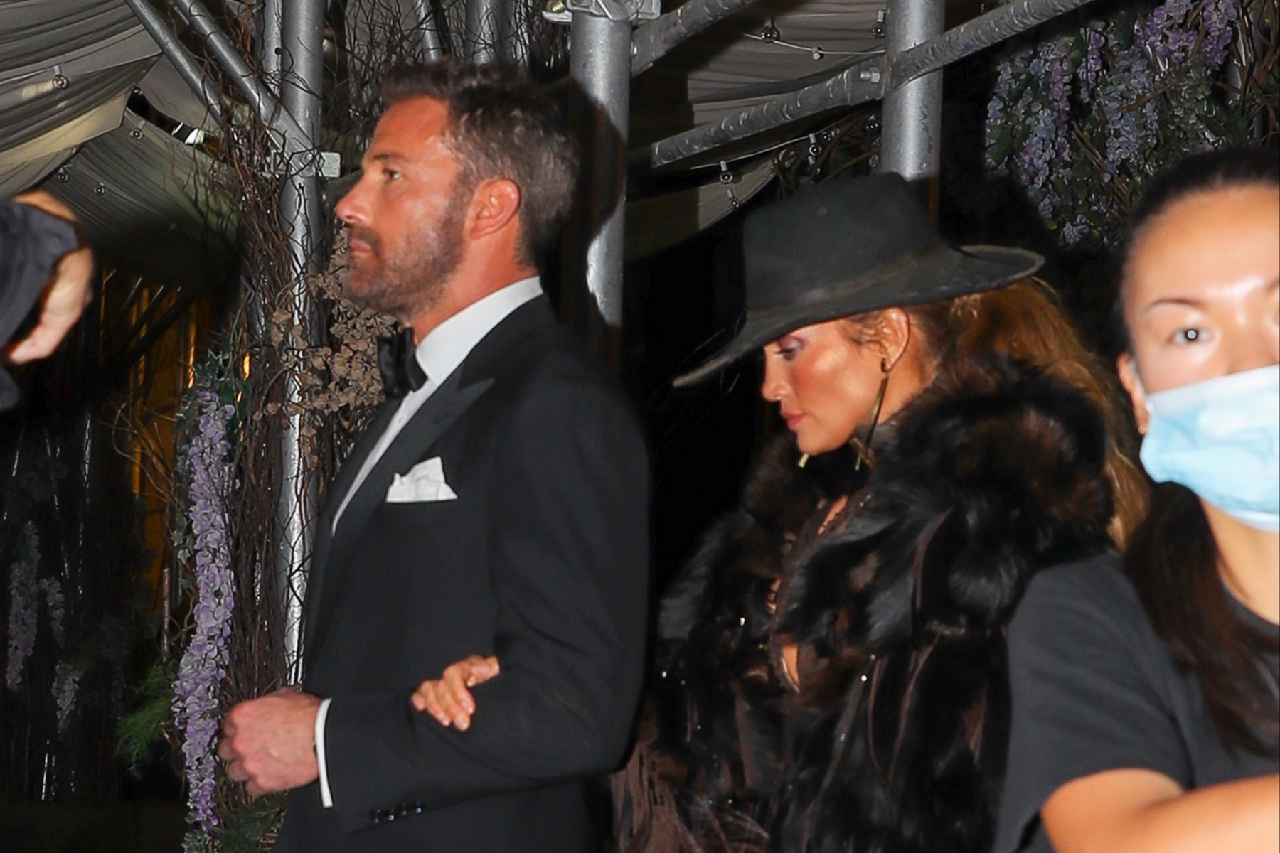 Ben Affleck and Jennifer Lopez seen arm-in-arm while leaving Jennifer's apartment in NYC