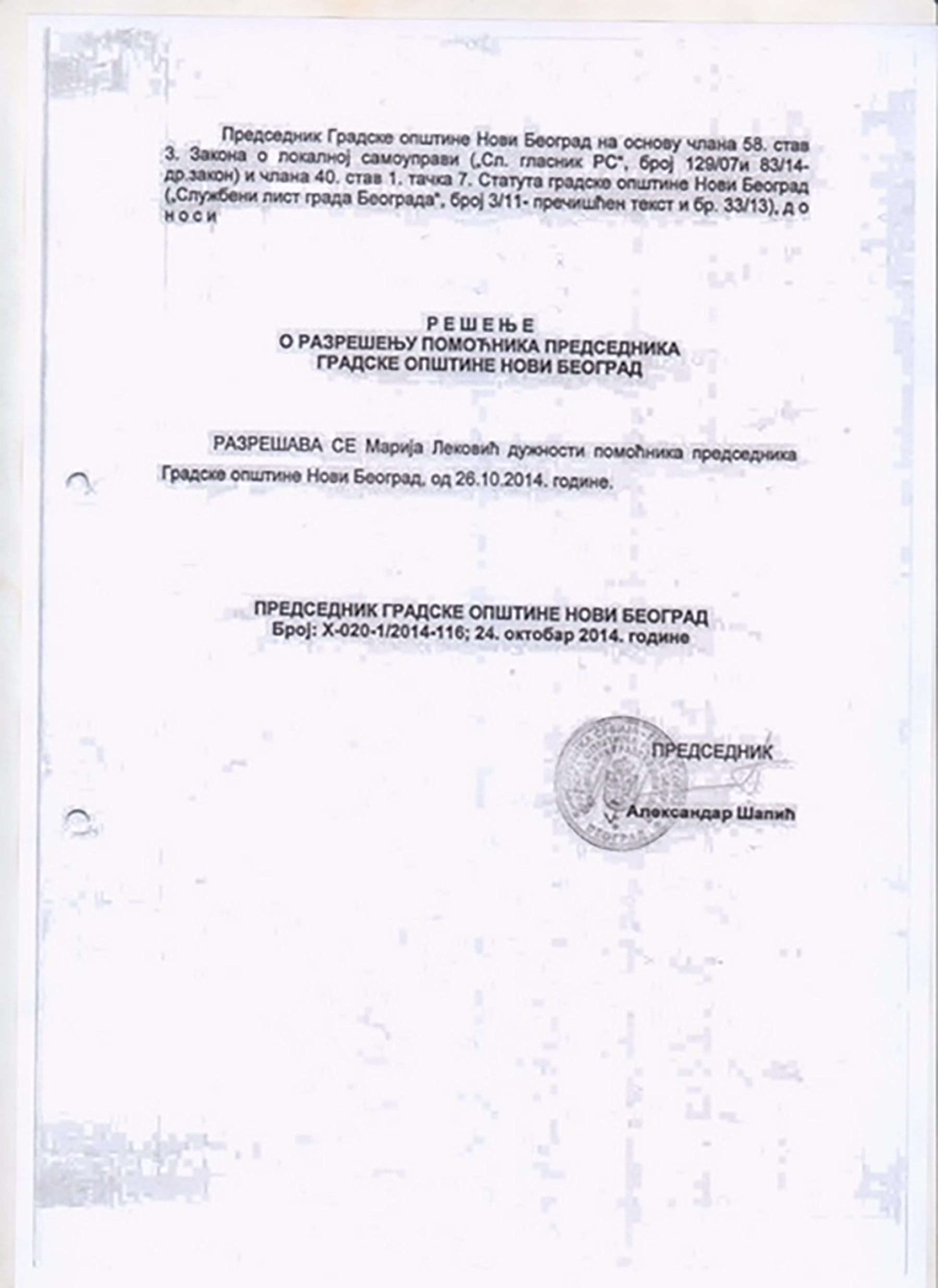 Aleksandar Sapic dokumentacija