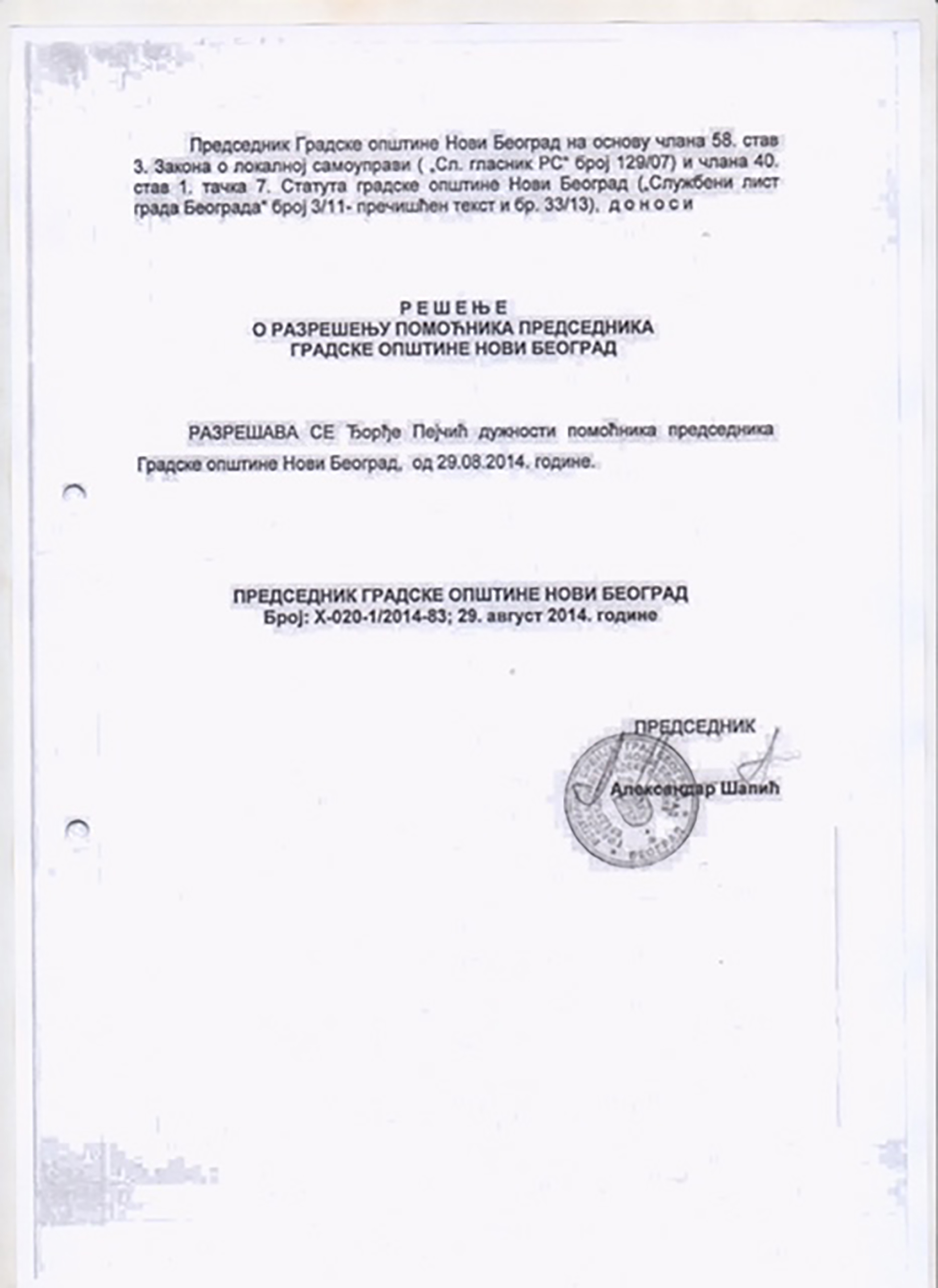 Aleksandar Sapic dokumentacija