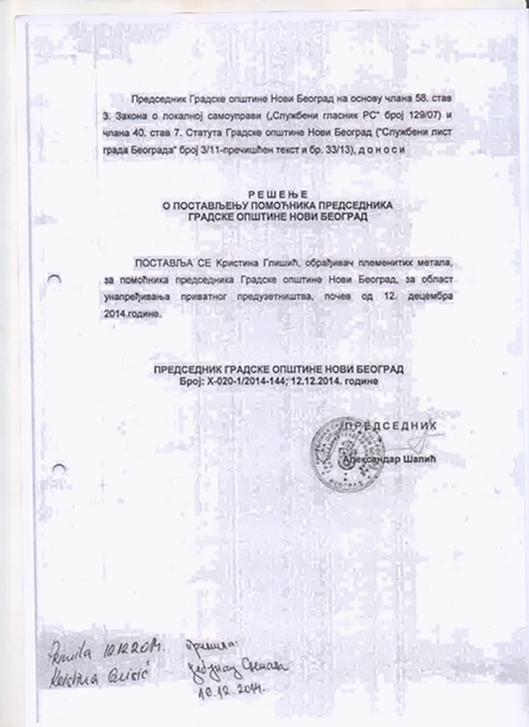 Aleksandar Sapic dokumentacija