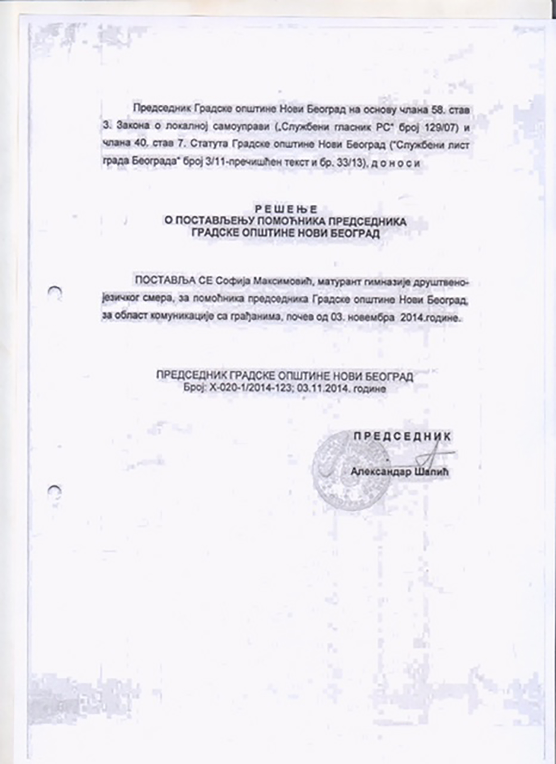 Aleksandar Sapic dokumentacija