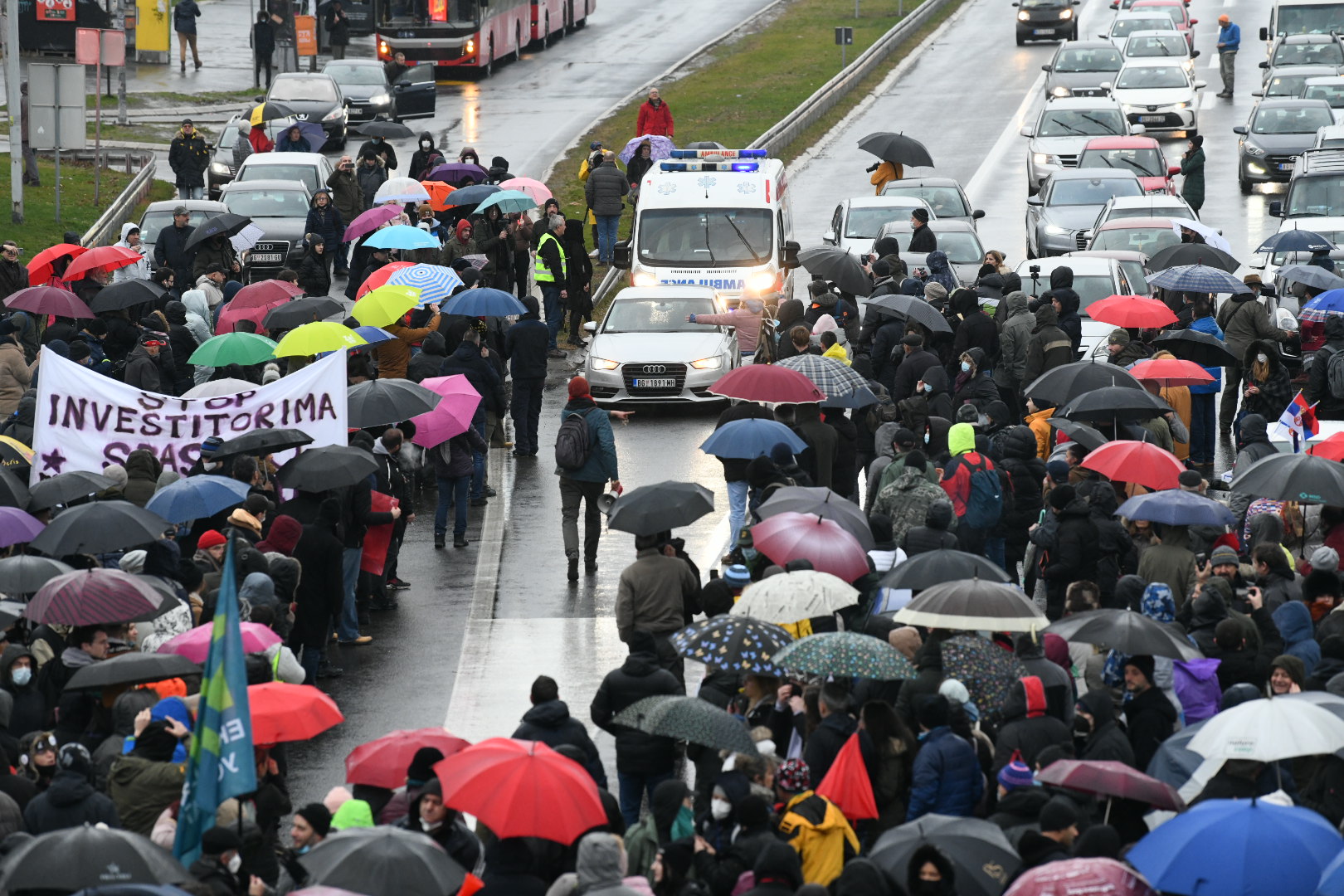 Ekoloski protest kola hitne pomoci