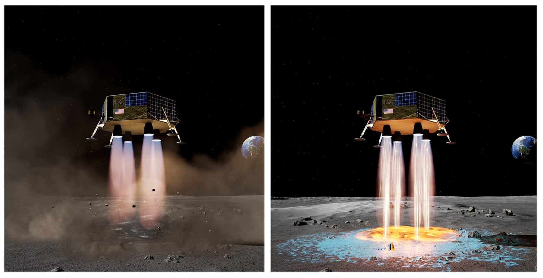 Instant landing pads being developed for future Moon missions to prevent cratering and harmful dust clouds