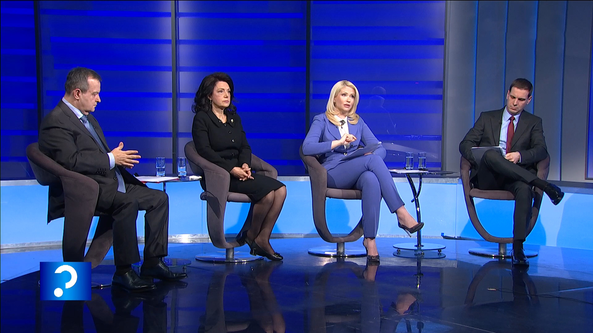 Ivica Dačić, Sanda Rašković Ivić, Sandra Božić, Miloš Jovanović Foto: Printscreen/RTS