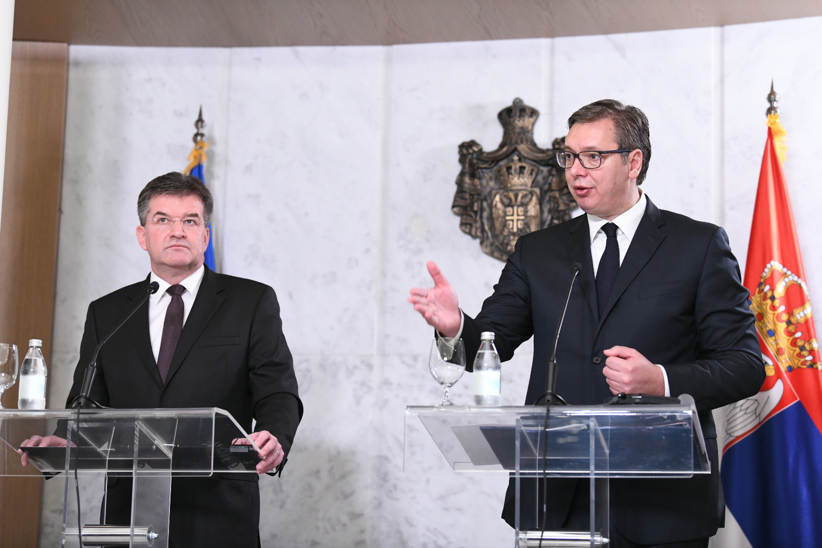 Beograd, 15.10.2020. Vila Mir, Sastanak Aleksandar Vučić i Miroslav Lajčak, specijalni predstavnik EU za dijalog Beograda i Prištine Foto: Vesna Lalić/Nova.rs