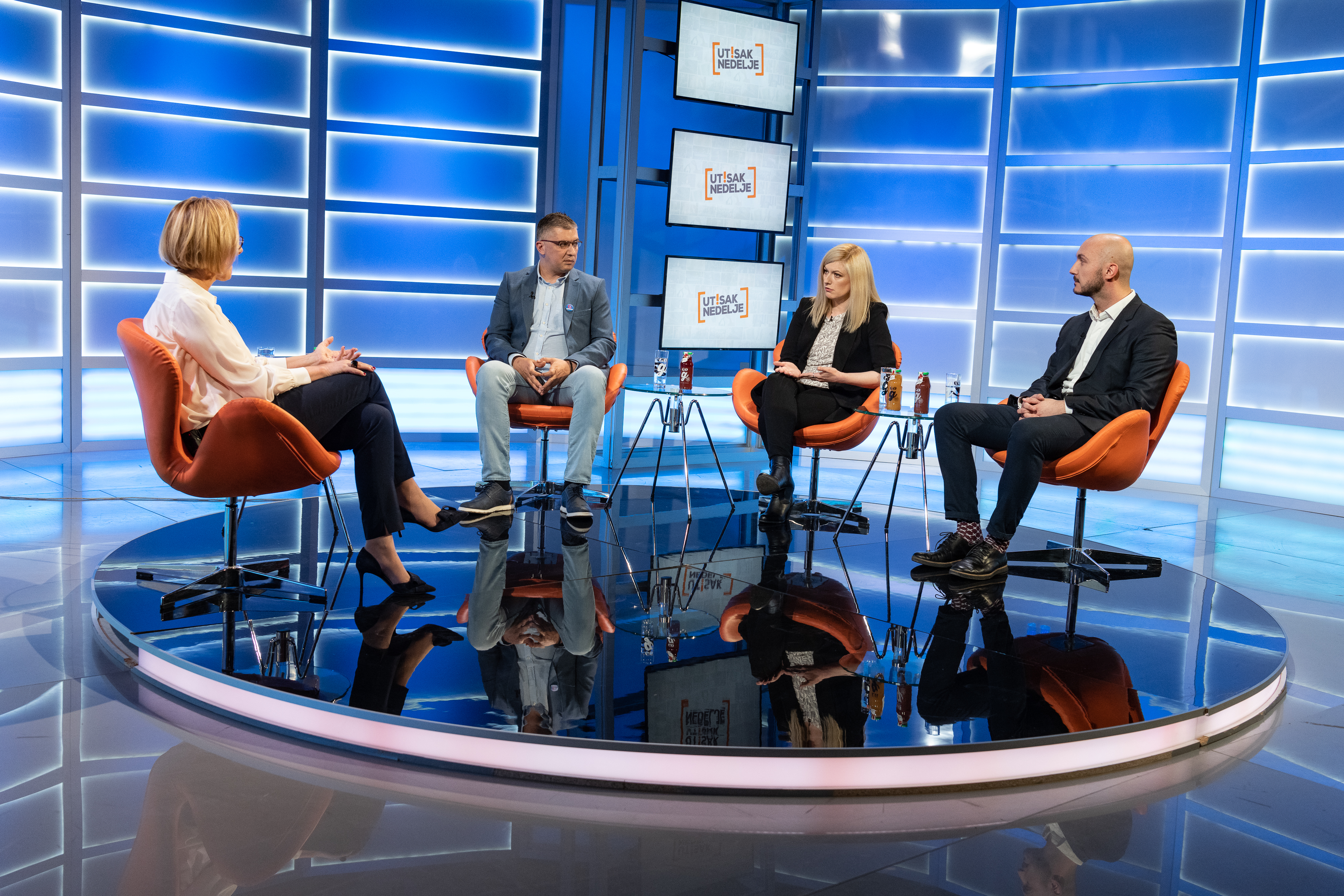 Beograd 18.04.2021. Olja Bećković, Milan Dumanović, Bojana Jovanović i Bojan Elek, emisija Utisak nedelje Foto: Ivan Dinić/Nova S