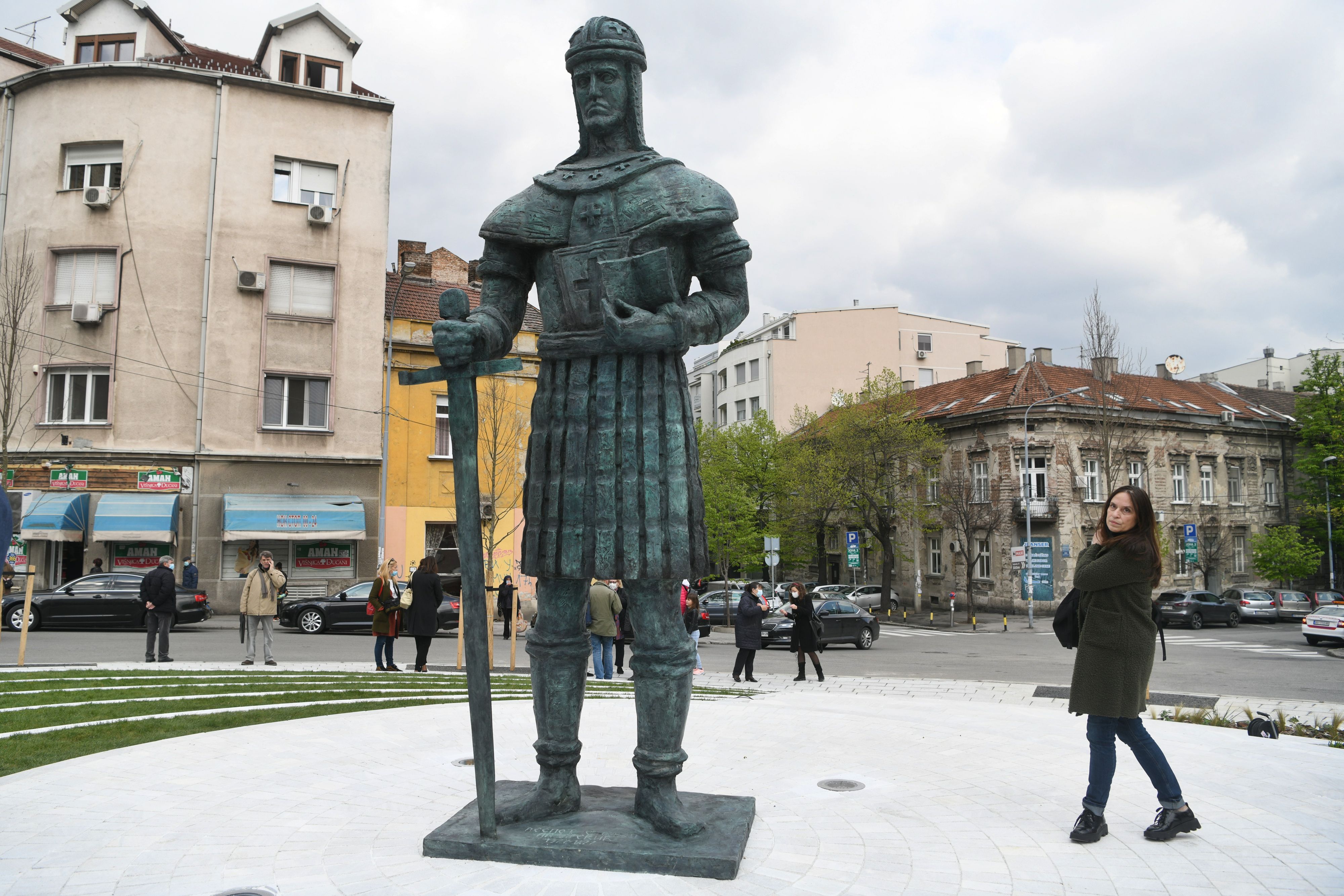 Beograd 19. april 2021. Otkrivanje spomenika despotu Stefanu Lazarevicu na Gundulicevom vencu Foto:Filip Krainčanić/Nova.rs