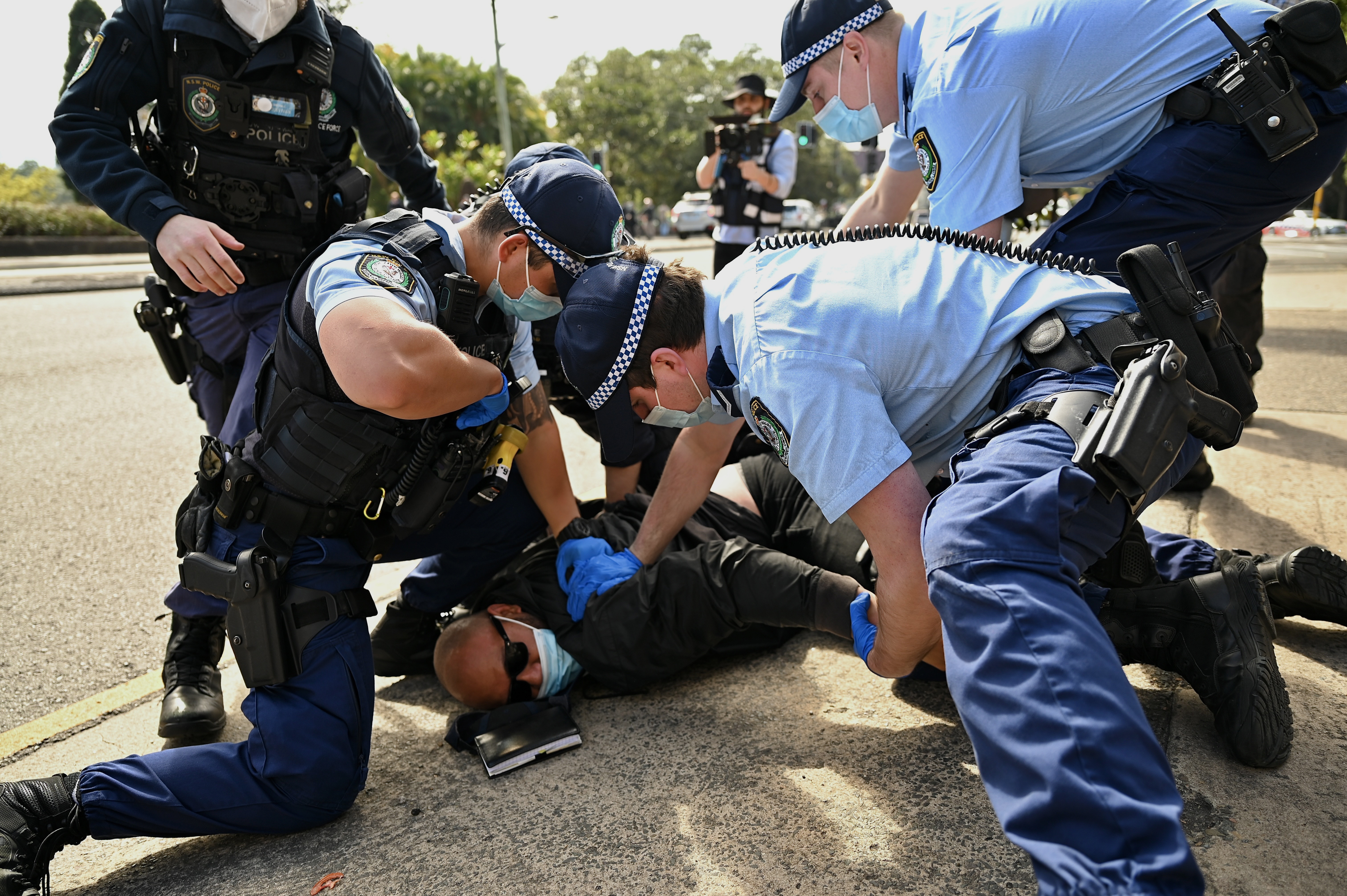 Protest against Covid lockdown extension in Sydney