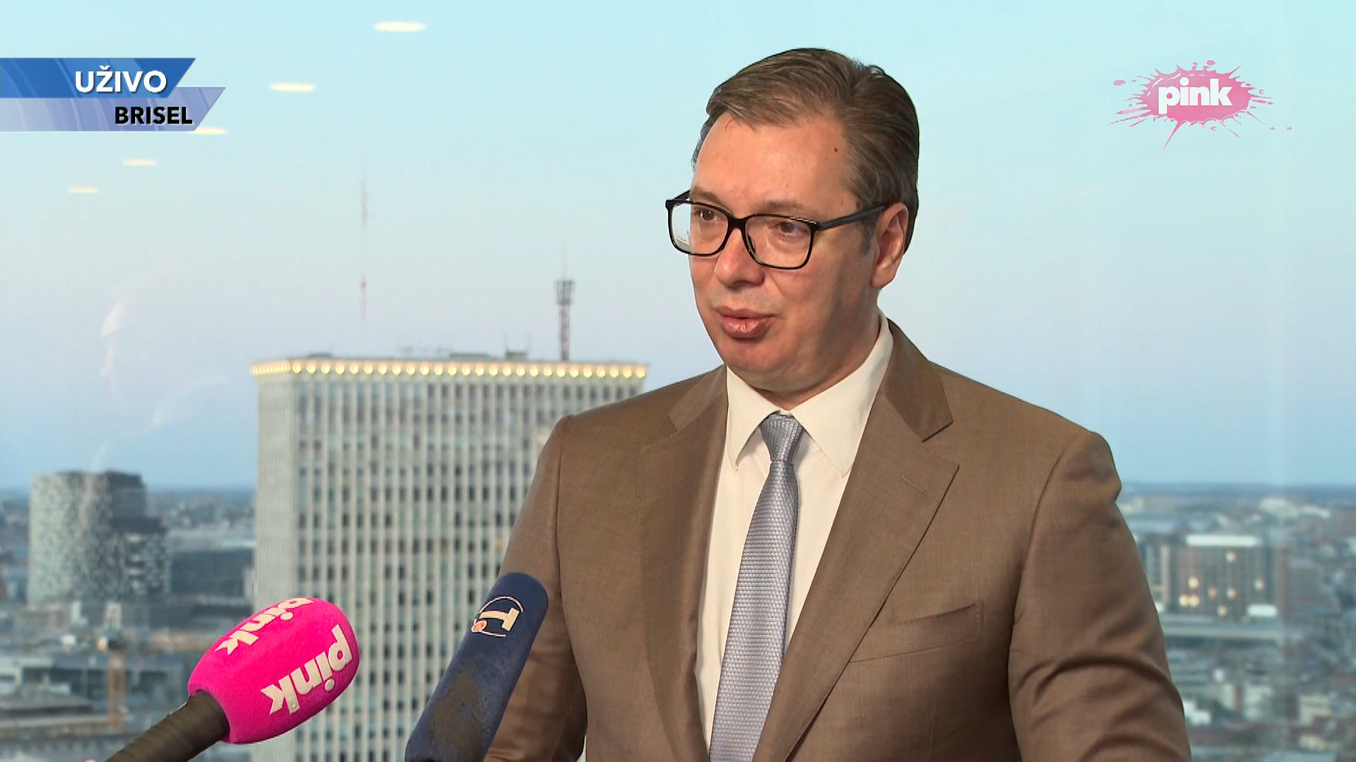 Aleksandar Vucic Brisel - izjava za medije predsednika Srbije Aleksandra Vučića