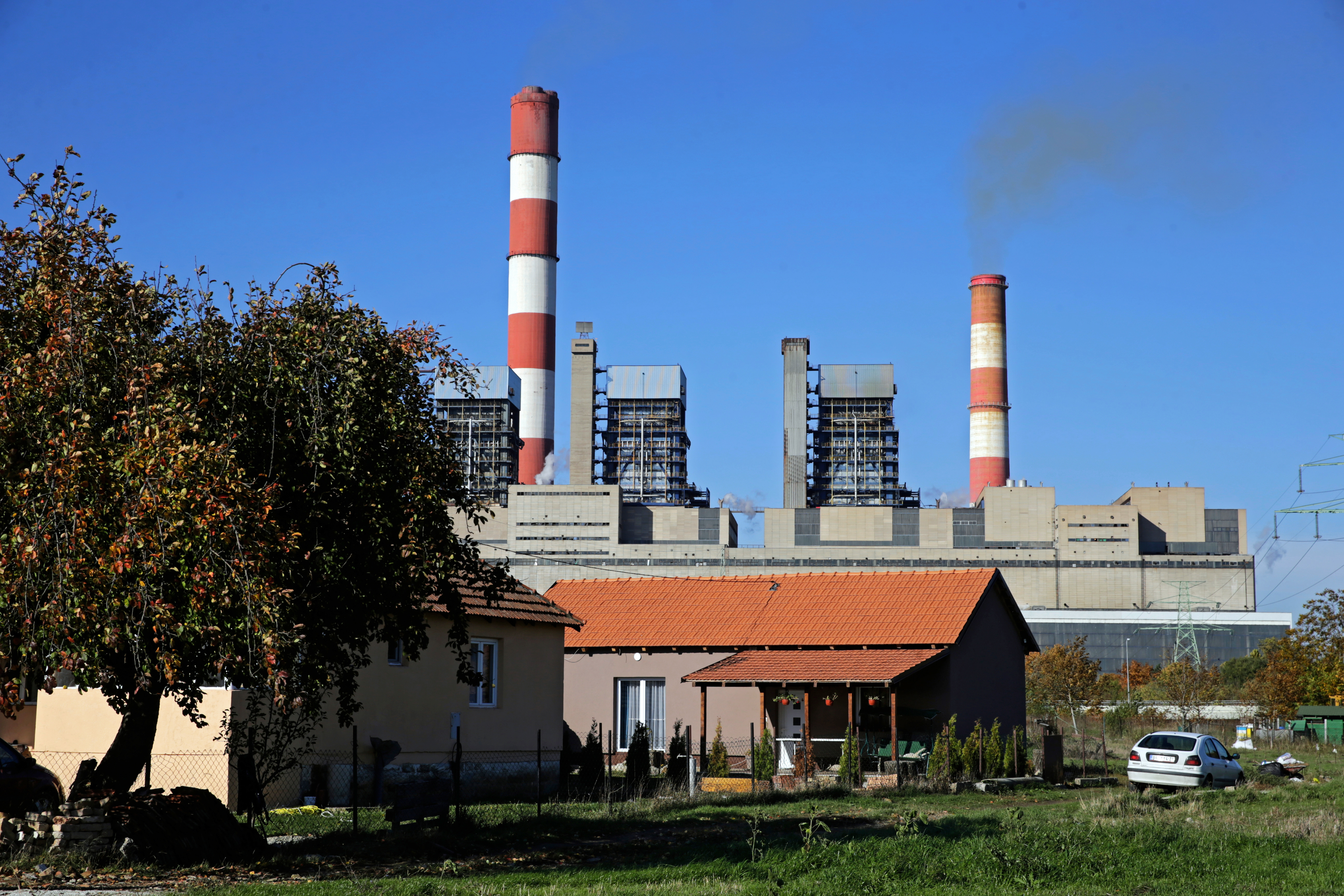 General view of the Nikola Tesla power plant in Obrenovac