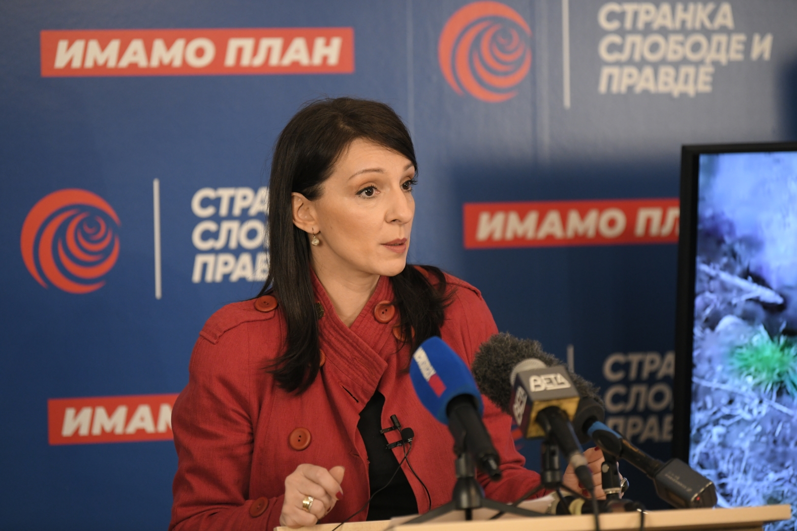 Beograd 02.03.2021. Stranka slobode i pravde, Marinika Tepic, konferencija za stampu. Foto: Dragan Mujan/Nova.rs