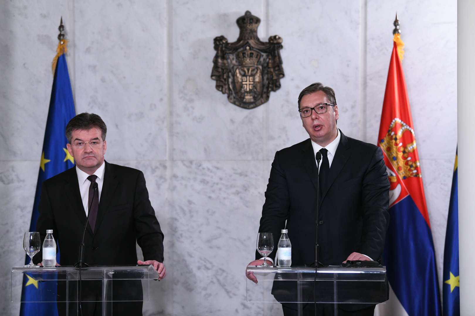 Beograd, 15.10.2020. Vila Mir, Sastanak Aleksandar Vučić i Miroslav Lajčak, specijalni predstavnik EU za dijalog Beograda i Prištine Foto: Vesna Lalić/Nova.rs