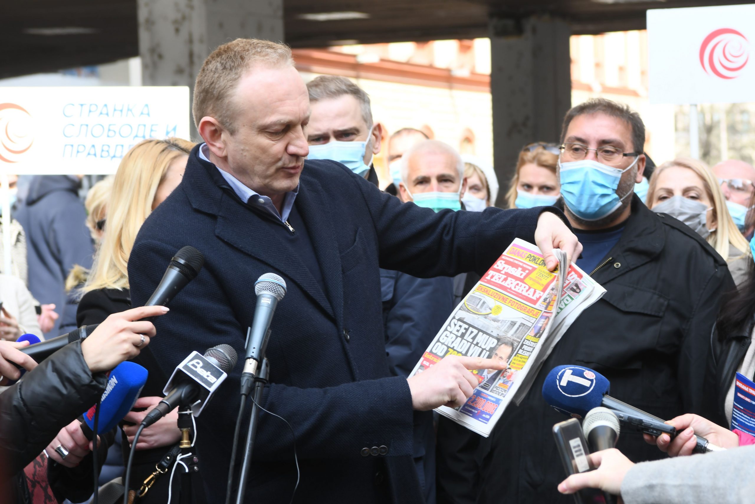 Dragan Đilas, Dragan Djilas, Dejan Bulatović
Beograd 20.03.2021. Stranka slobode i pravde, Studentski trg, štand, konferencija za novinarke, kzn, kzš Foto: Filip Krainčanić/Nova.rs