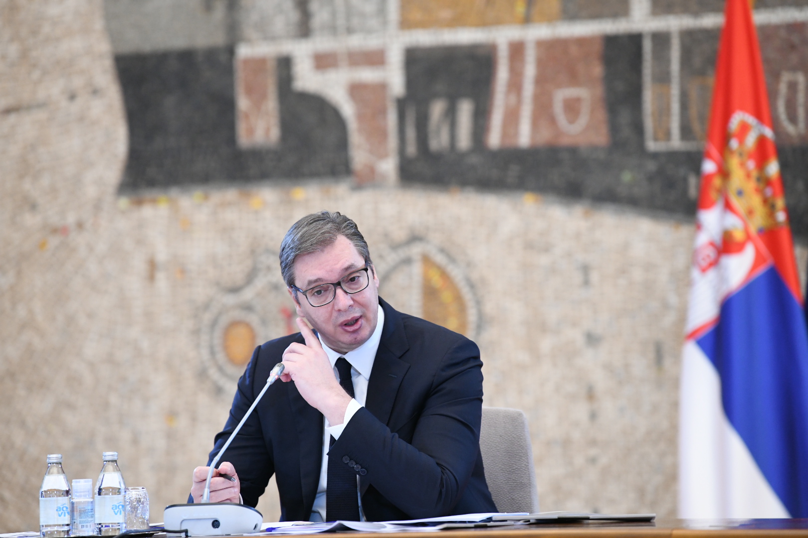 Beograd, 19.01.2021. palata Srbija, Sednica državnog vrha i Operativnog tima za vakcinaciju, vakcinacija, konferencija, Aleksandar Vučić Foto: Vesna Lalić/Nova.rs