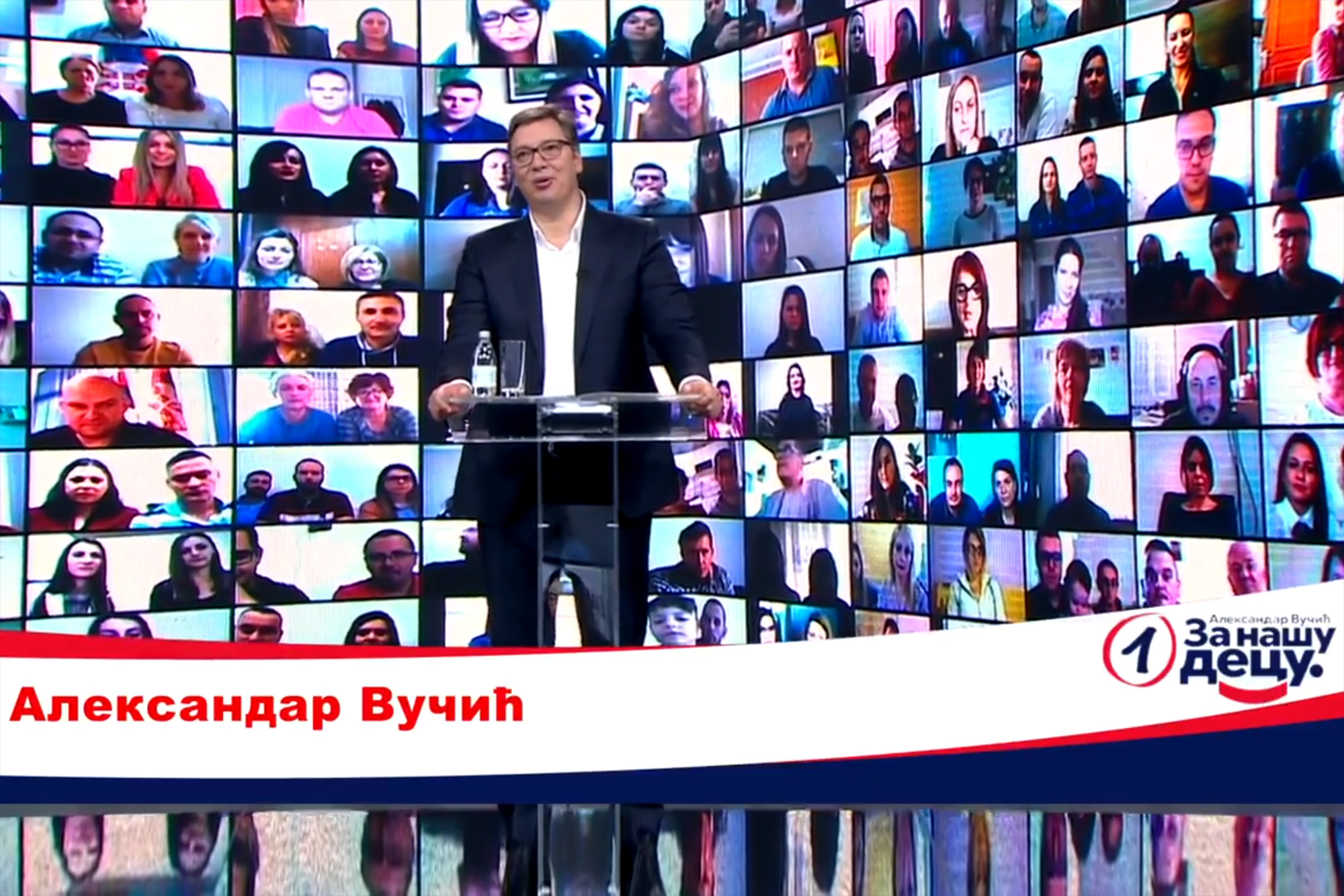 Beograd, 25. maja 2020. - Predsednik Srbije i Srpske napredne stranke Aleksandar Vucic veceras je odrzao drugi onlajn skup u okviru predizborne kampanje. FOTO TANJUG / BUDUCNOSTSRBIJEAV / an