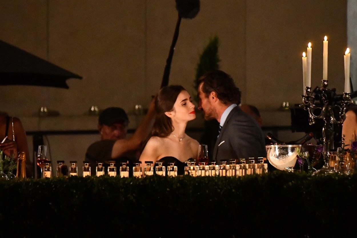 *EXCLUSIVE* Lily Collins shoots flirty scene in Paris