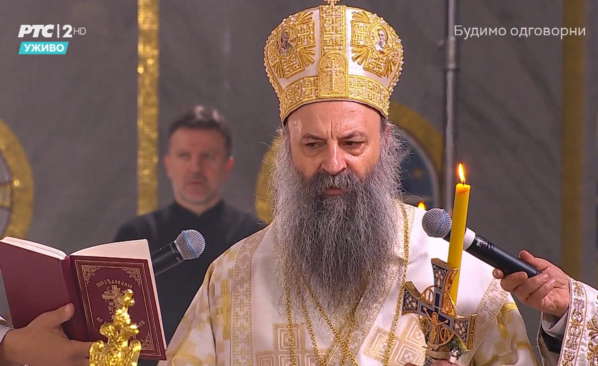 Vaskršnja liturgija u hramu Svetog Save, patrijarh Porfirije, Vaskrs, Uskrs