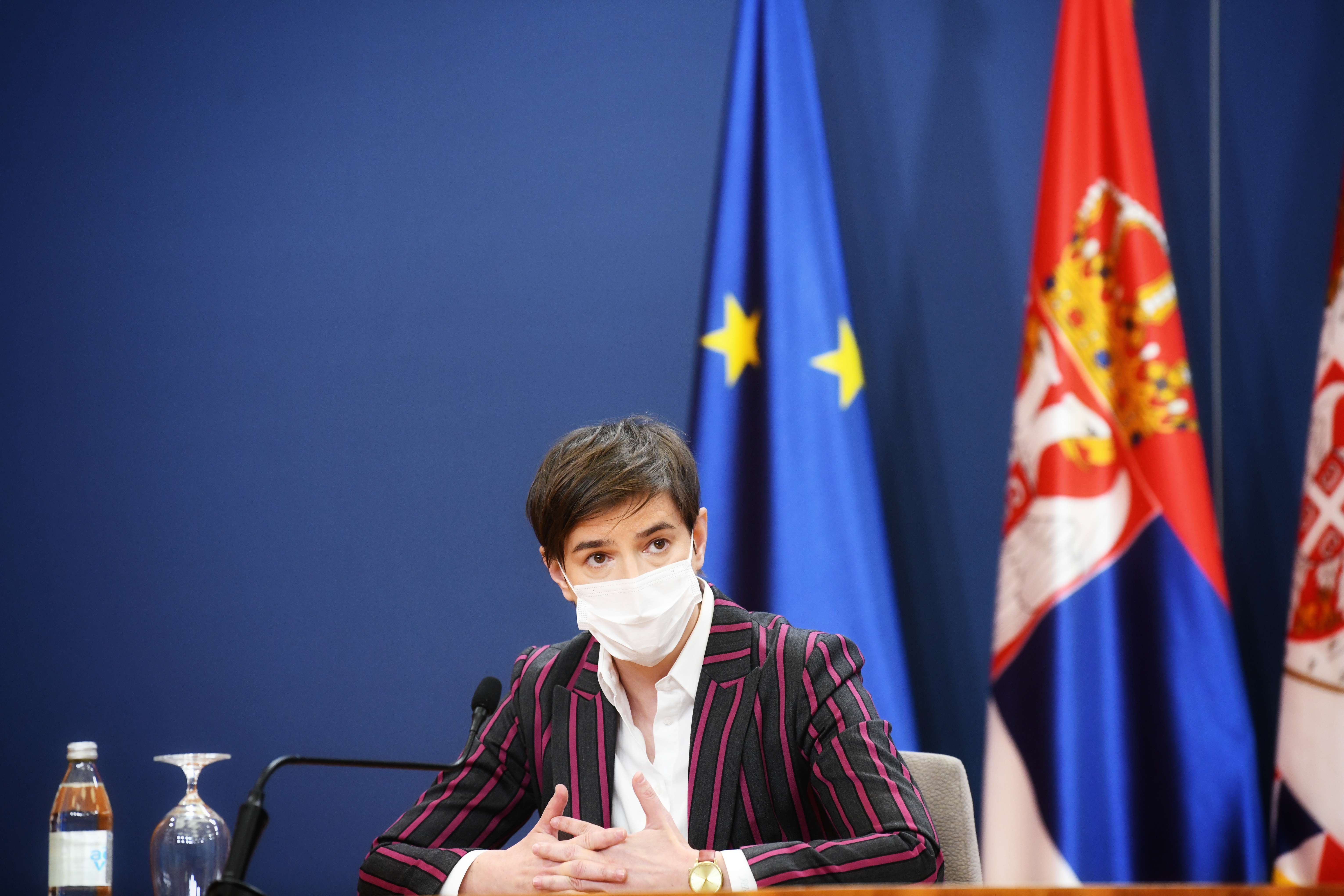 Beograd, 19.01.2021. palata Srbija, Sednica državnog vrha i Operativnog tima za vakcinaciju, vakcinacija, konferencija, obraćanje Aleksandra Vučića posle sednice, Ana Brnabić Foto: Vesna Lalić/Nova.rs