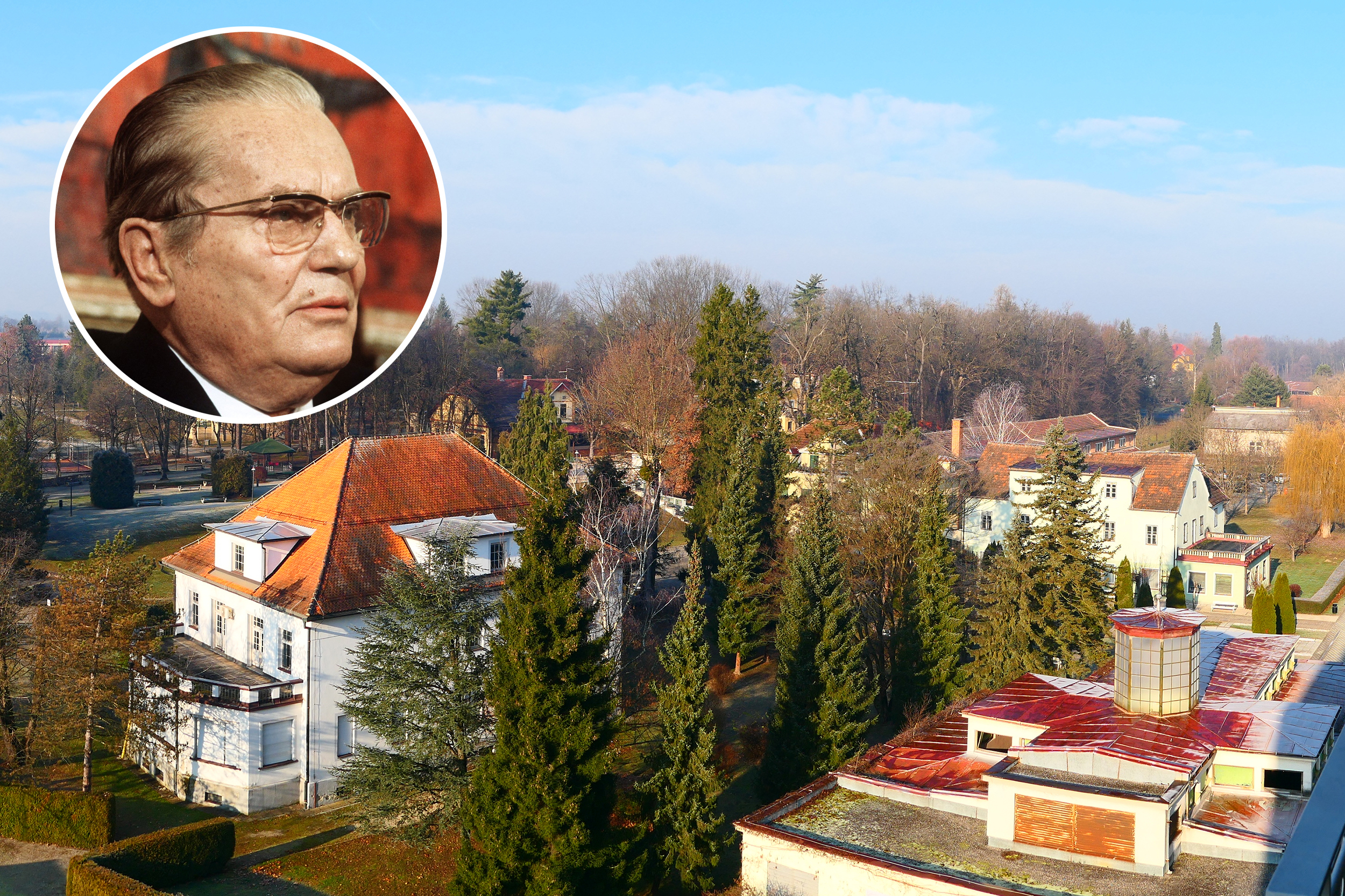 Radenci Slovenia January 5th 2020 Hotel Radin Izvir in Therme terme Radenci Panorama from the view