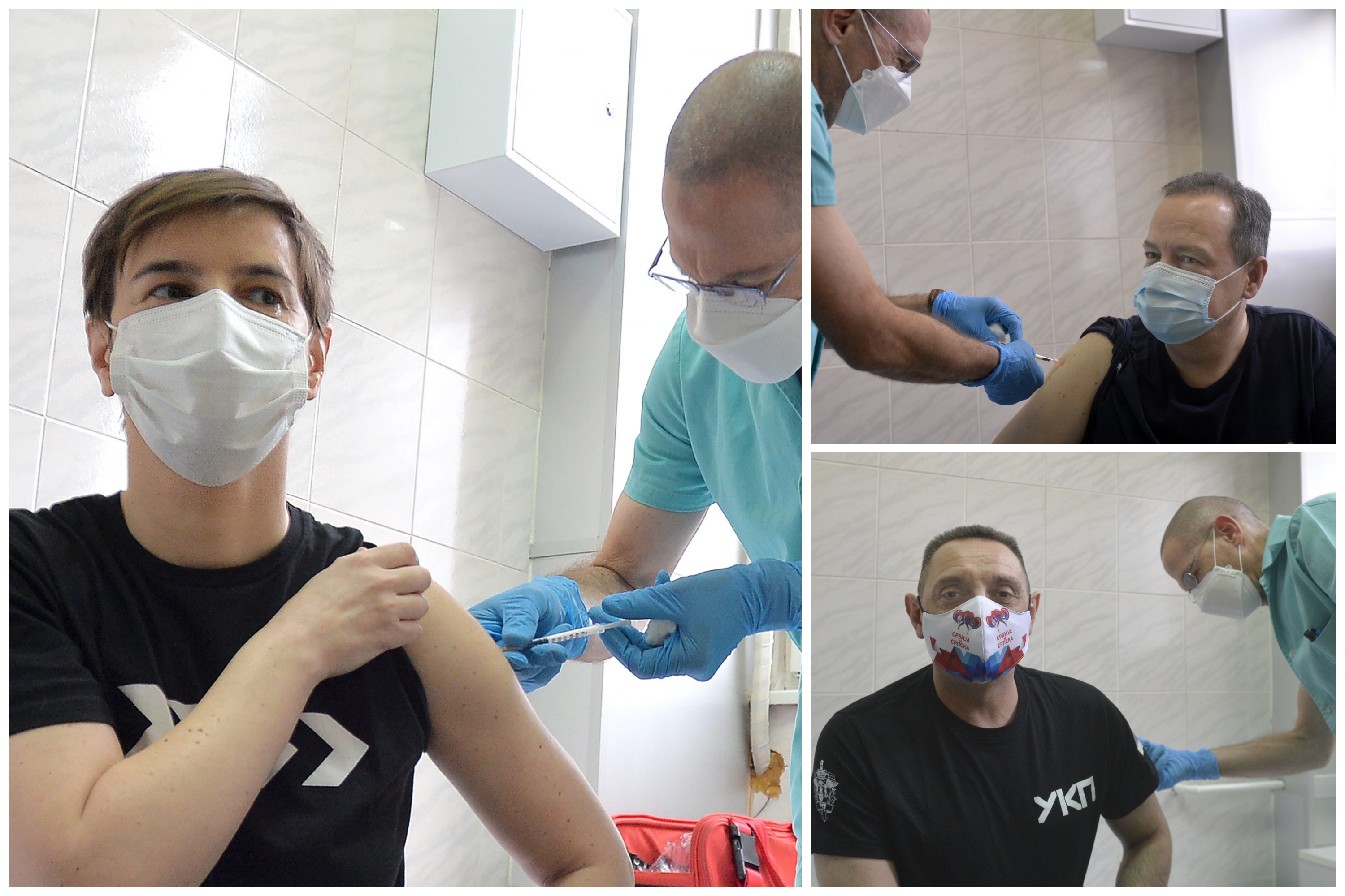 Kombo Ana Brnabic, Ivica Dacic, Aleksandar Vulin, vakcina, vakcinacija