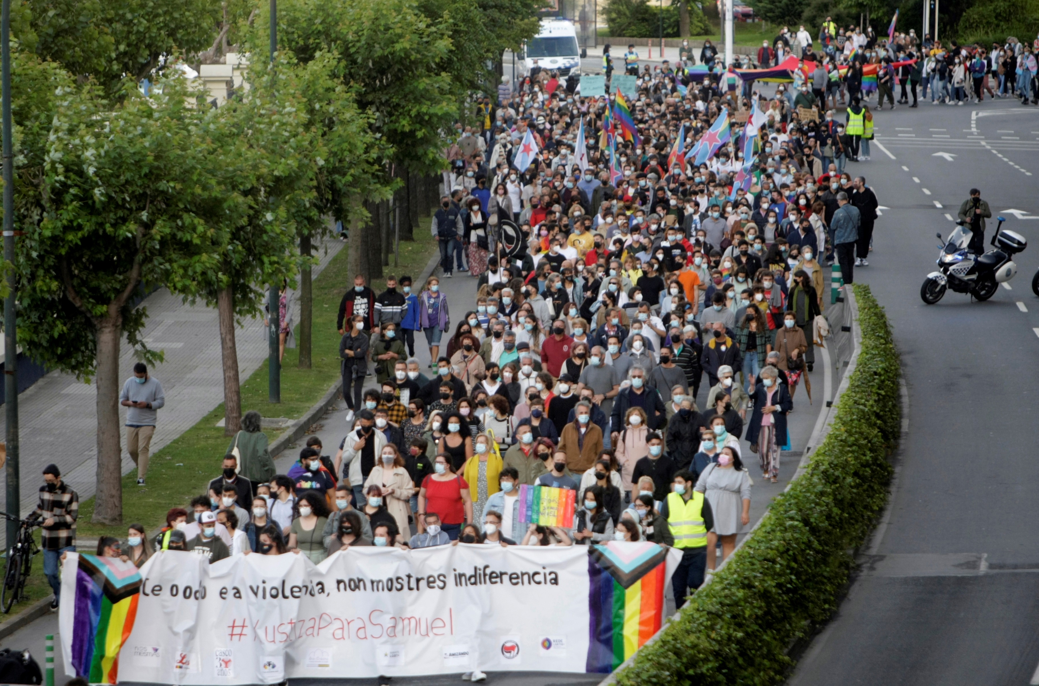 Demonstration to protest against the murdered of Samuel Luiz