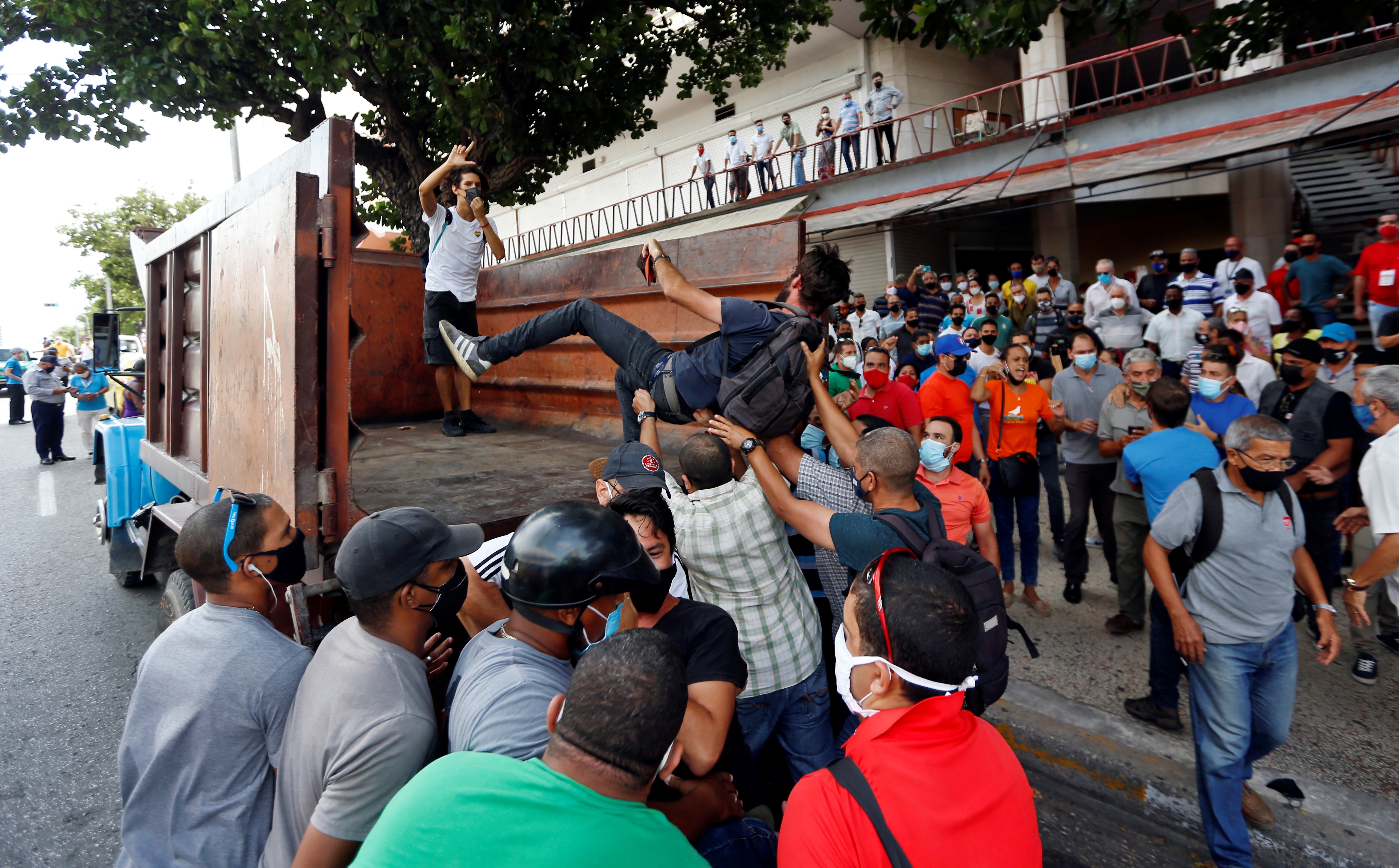 Opponents and supporters of the Cuban government protest in Havana, and other cities