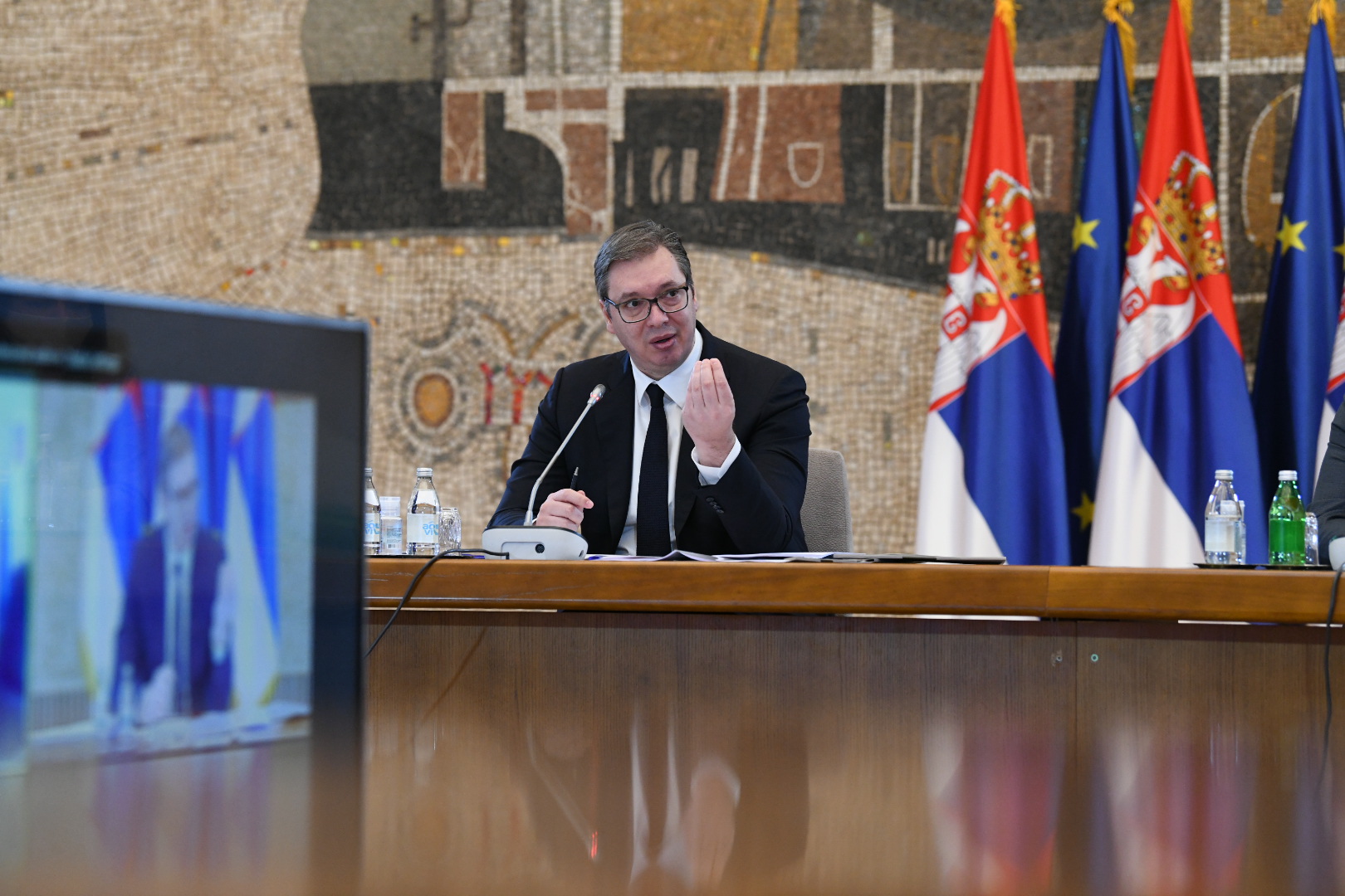 Beograd, 19.01.2021. palata Srbija, Sednica državnog vrha i Operativnog tima za vakcinaciju, vakcinacija, konferencija, Aleksandar Vučić Foto: Vesna Lalić/Nova.rs