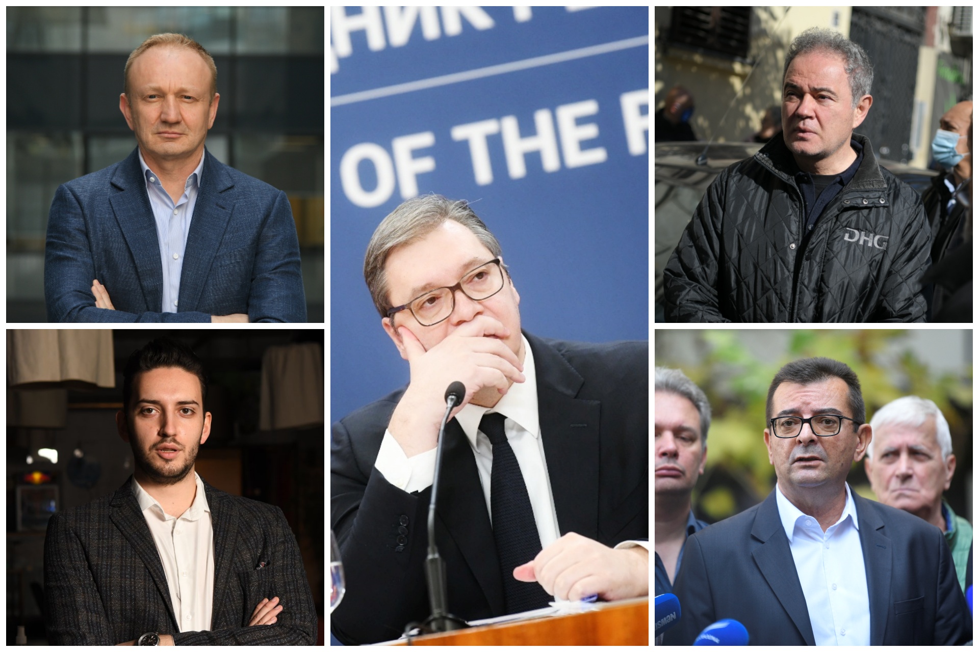 Vučić, Dragan Đilas, Zoran Lutovac, Pavle Grbović i Janko Veselinović kombo