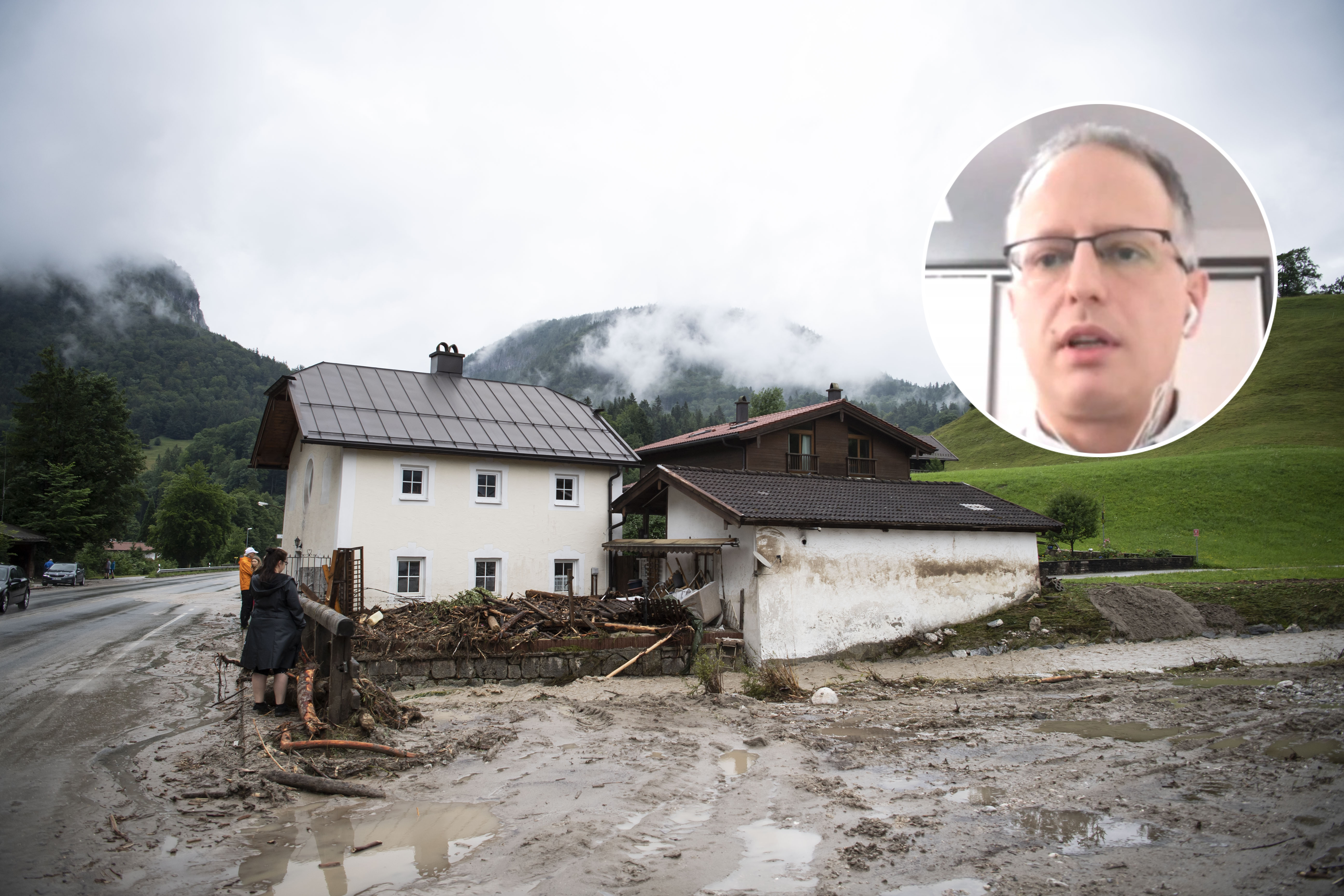 Thunderstorms with heavy rain flood in southern Germany