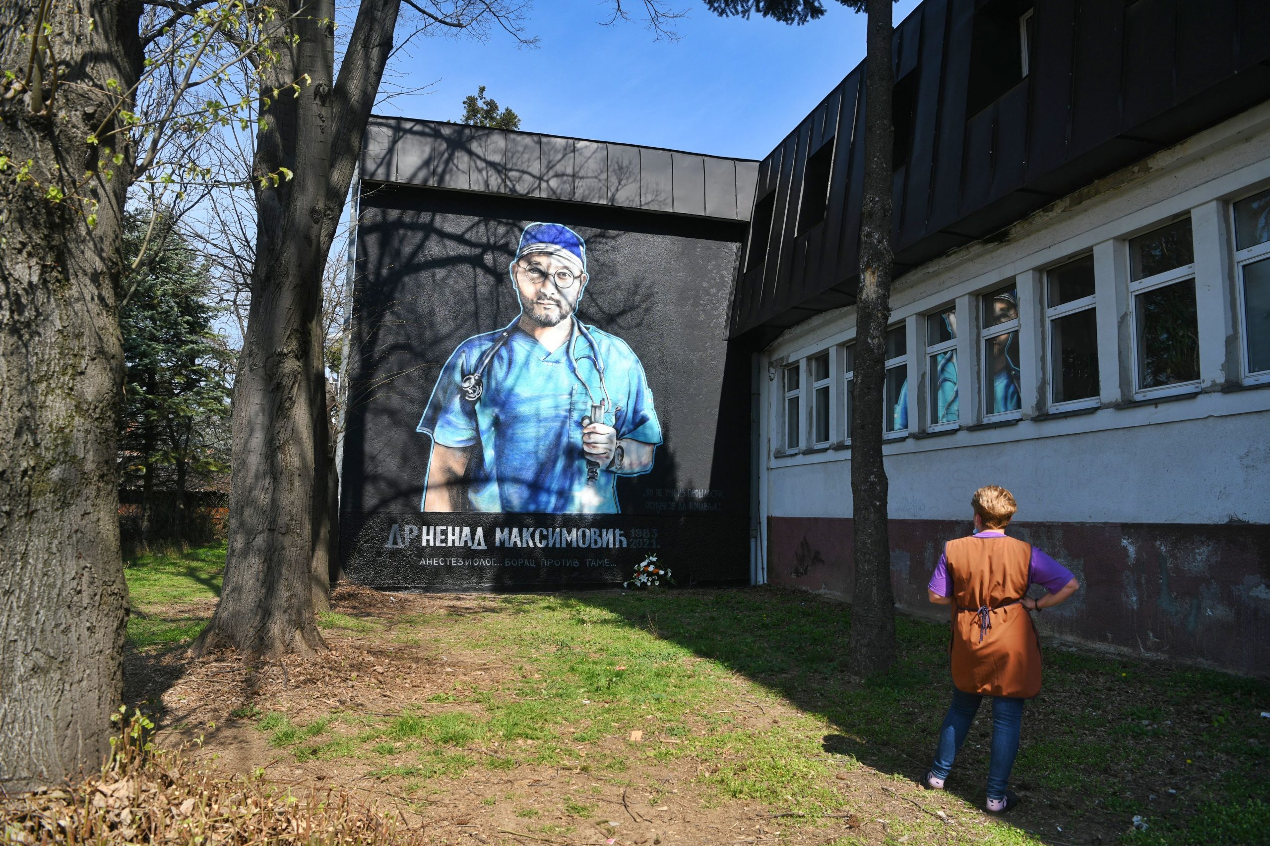 Beograd 01. april 2021. Mural posvecen doktoru Nenadu Maksimovicu Foto:Filip Krainčanić/Nova.rs