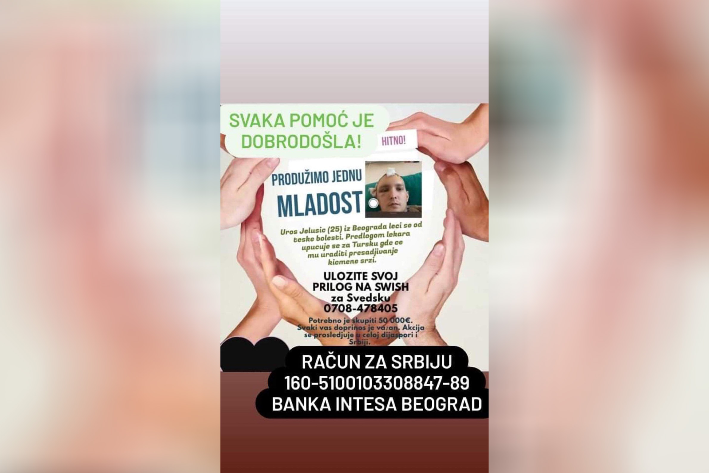 Uroš Jelušić, Uros Jelusic, humanitarna pomoć, lečenje Foto: Društvene mreže
