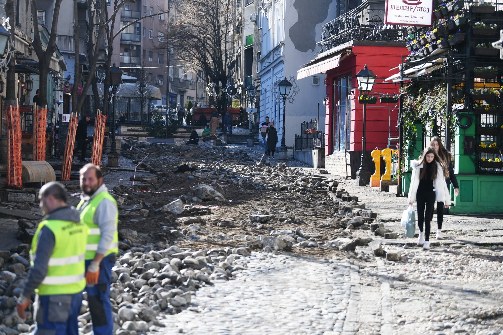 Beograd 30. januar 2021. Skadarksa ulica, Skadalija, rekonstrukcija, radovi, raskopana ulica Foto:Vesna Lalić/Nova.rs